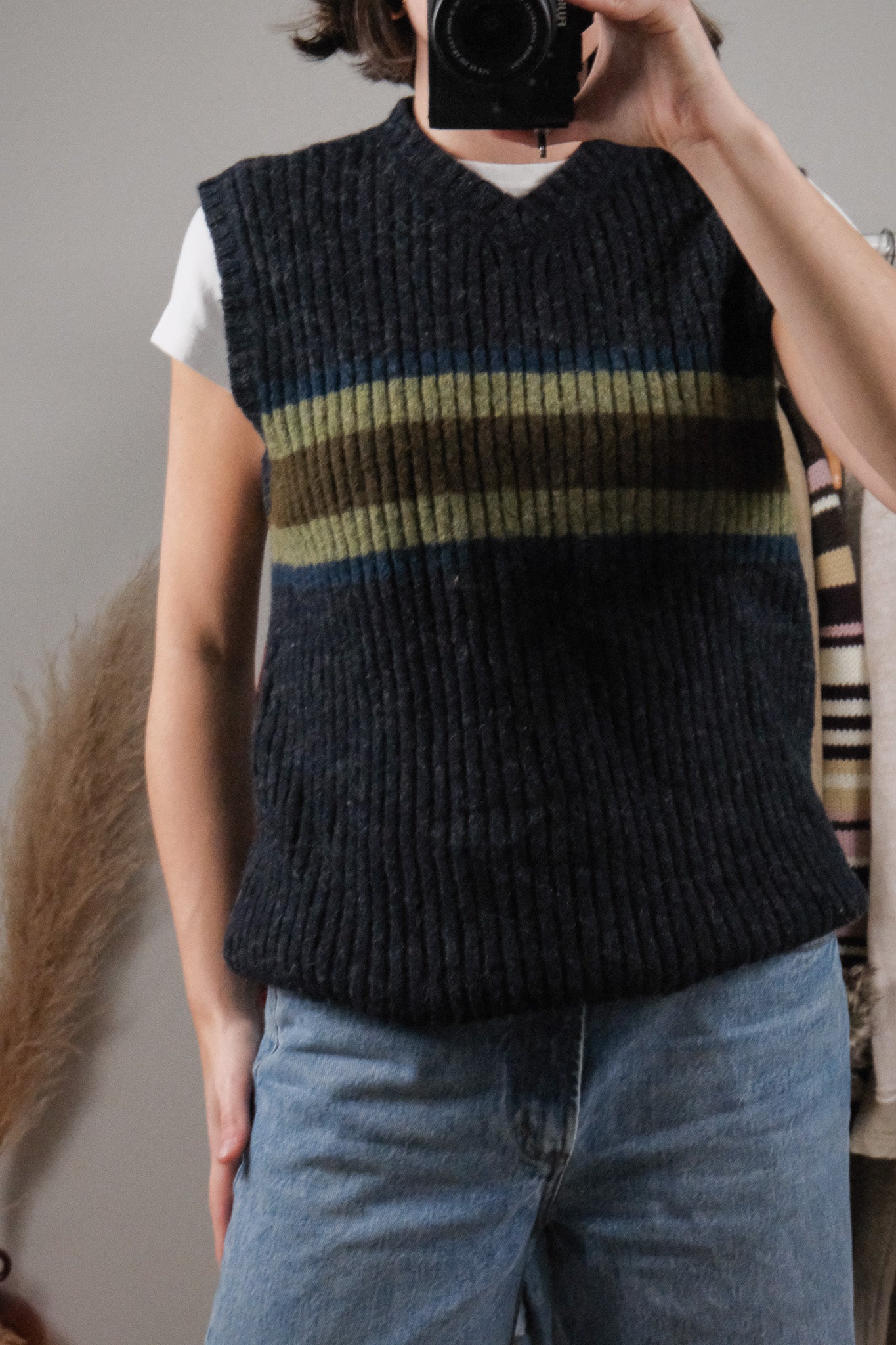 Vintage x 90s Wool Striped Sweater Vest (M)