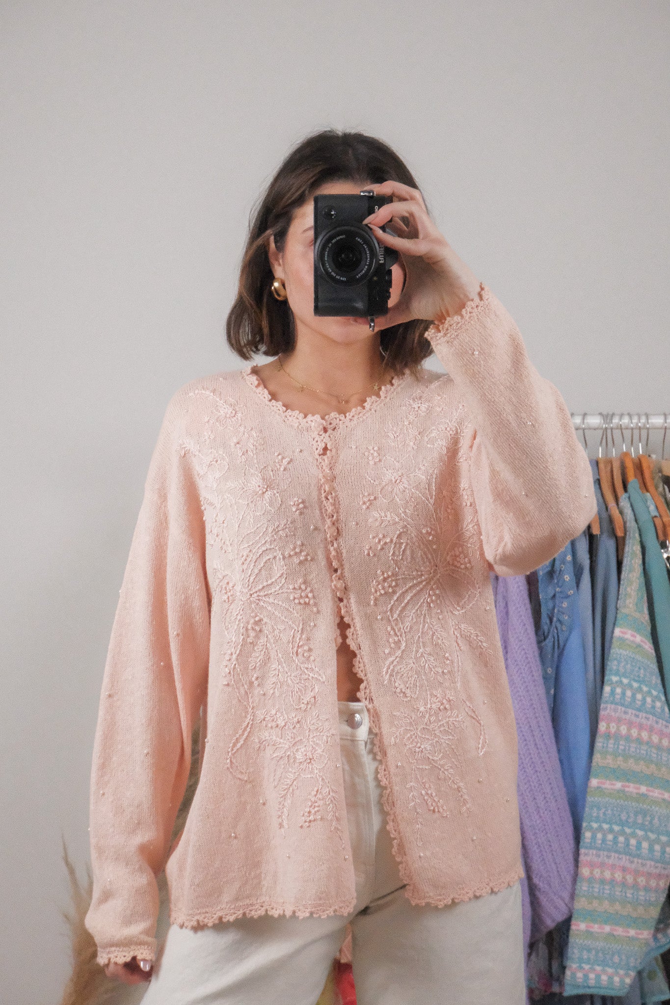Vintage x Embroidered/Beaded Cardigan (L/XL)