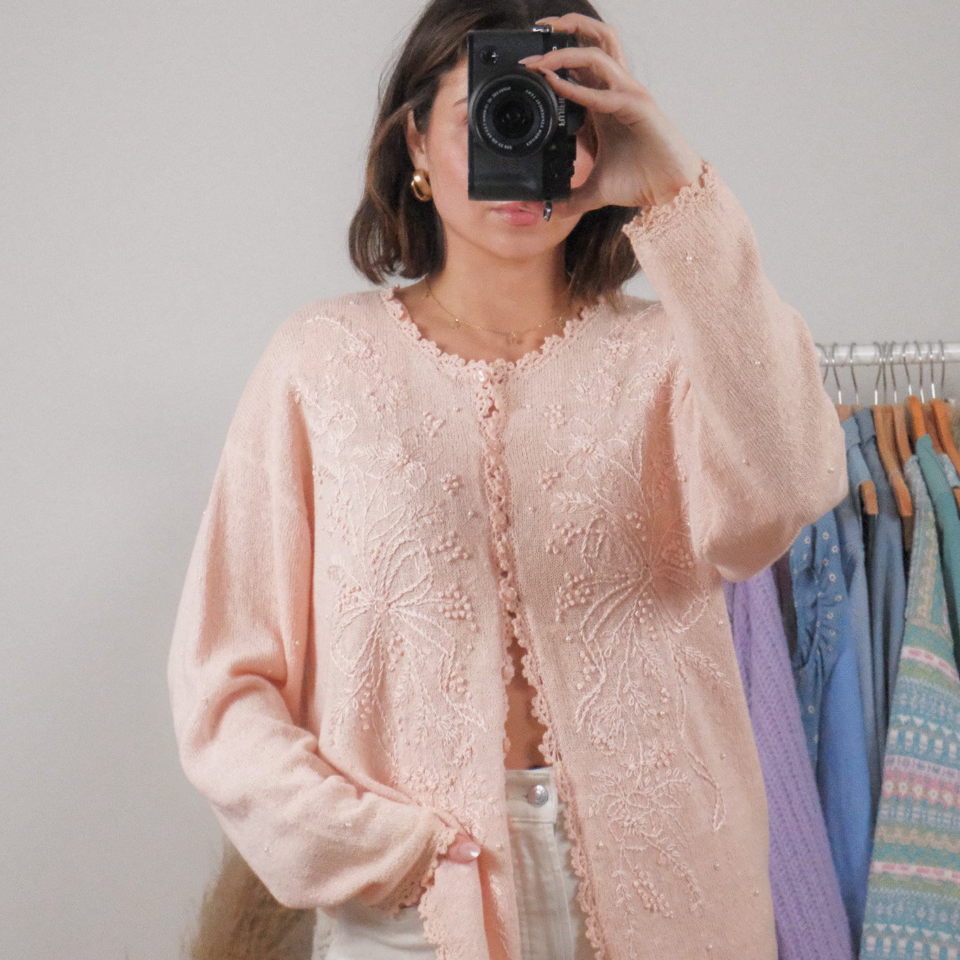 Vintage x Embroidered/Beaded Cardigan (L/XL)