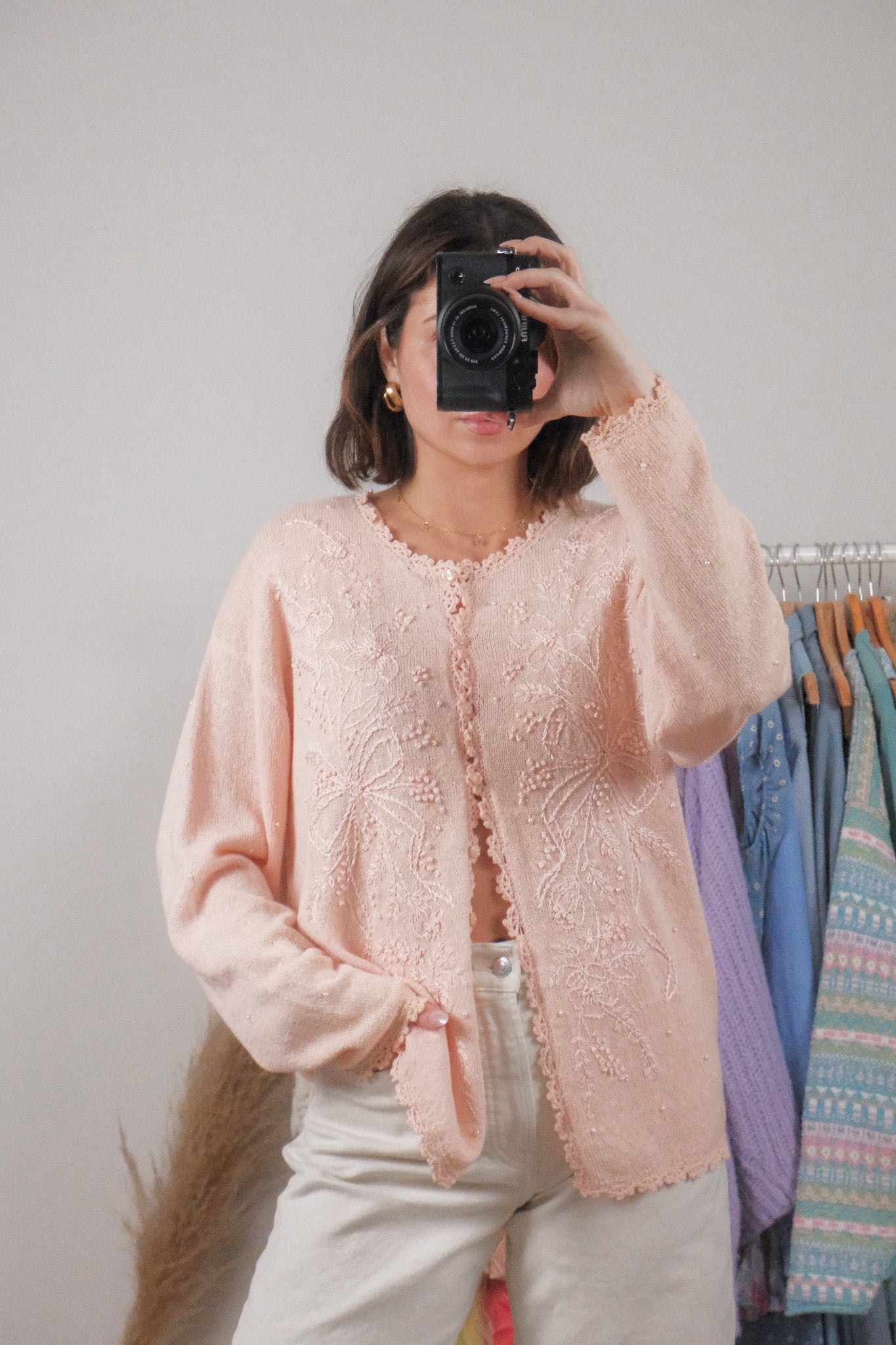 Vintage x Embroidered/Beaded Cardigan (L/XL)