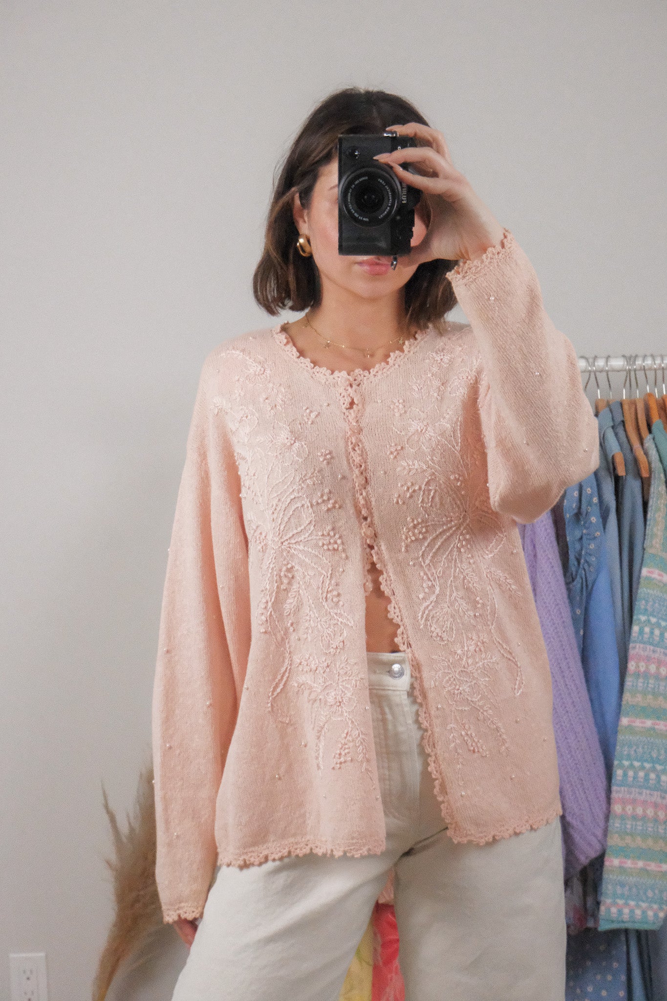 Vintage x Embroidered/Beaded Cardigan (L/XL)