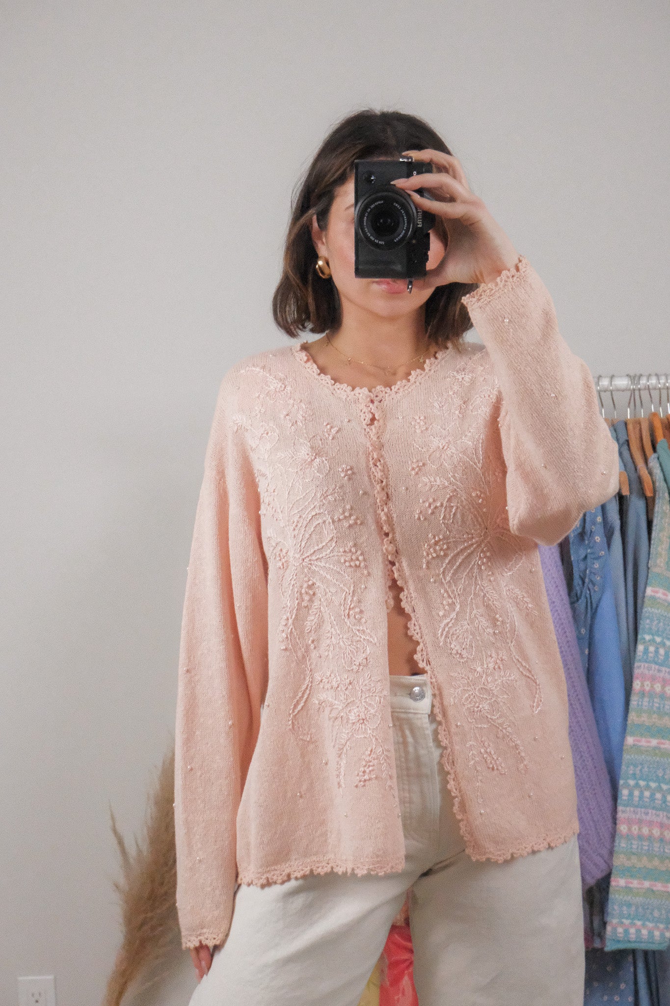Vintage x Embroidered/Beaded Cardigan (L/XL)