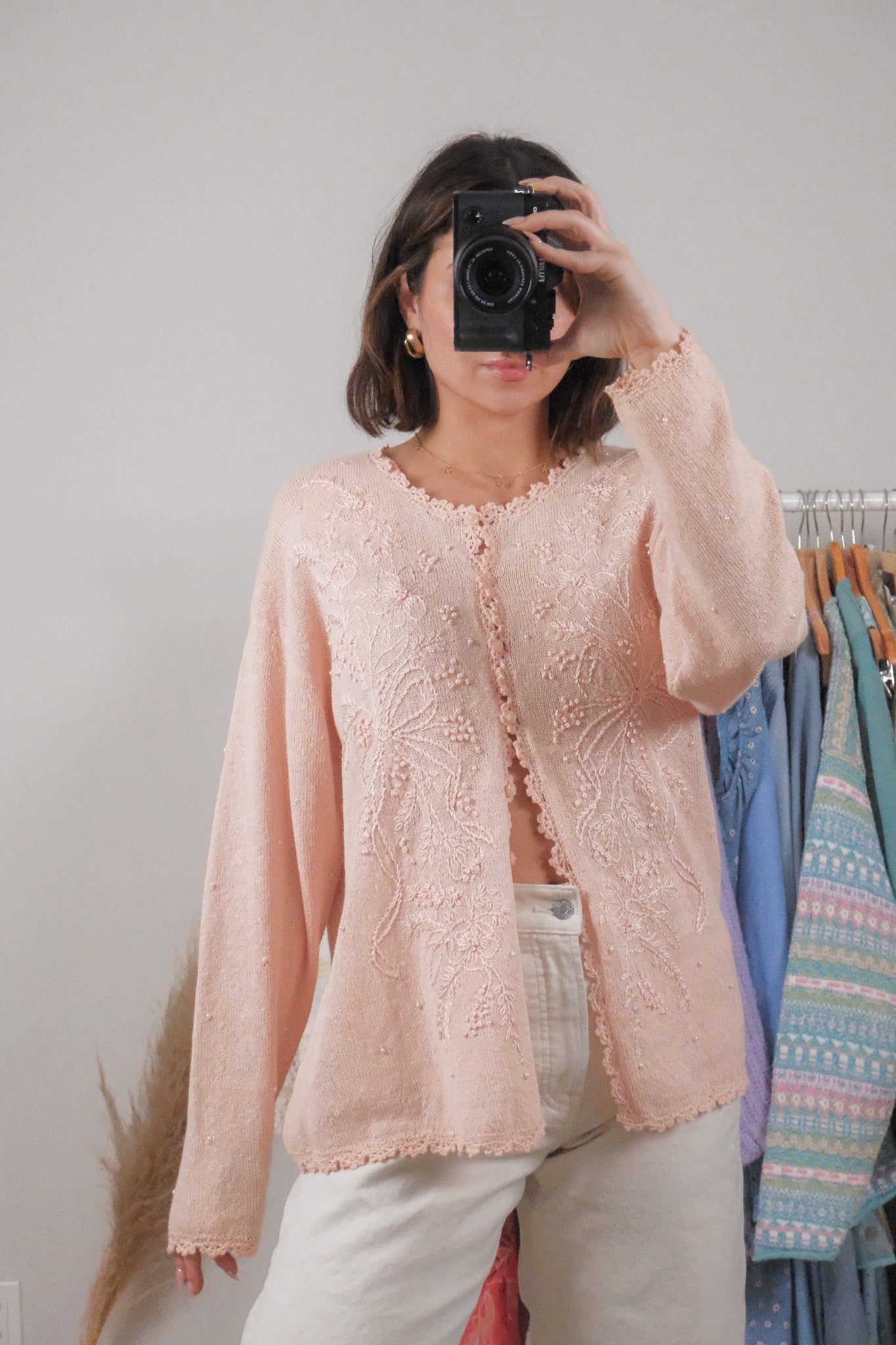 Vintage x Embroidered/Beaded Cardigan (L/XL)
