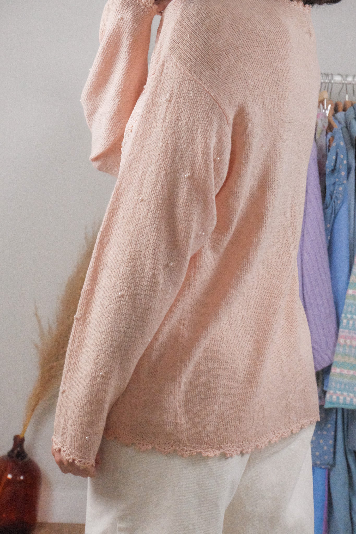 Vintage x Embroidered/Beaded Cardigan (L/XL)