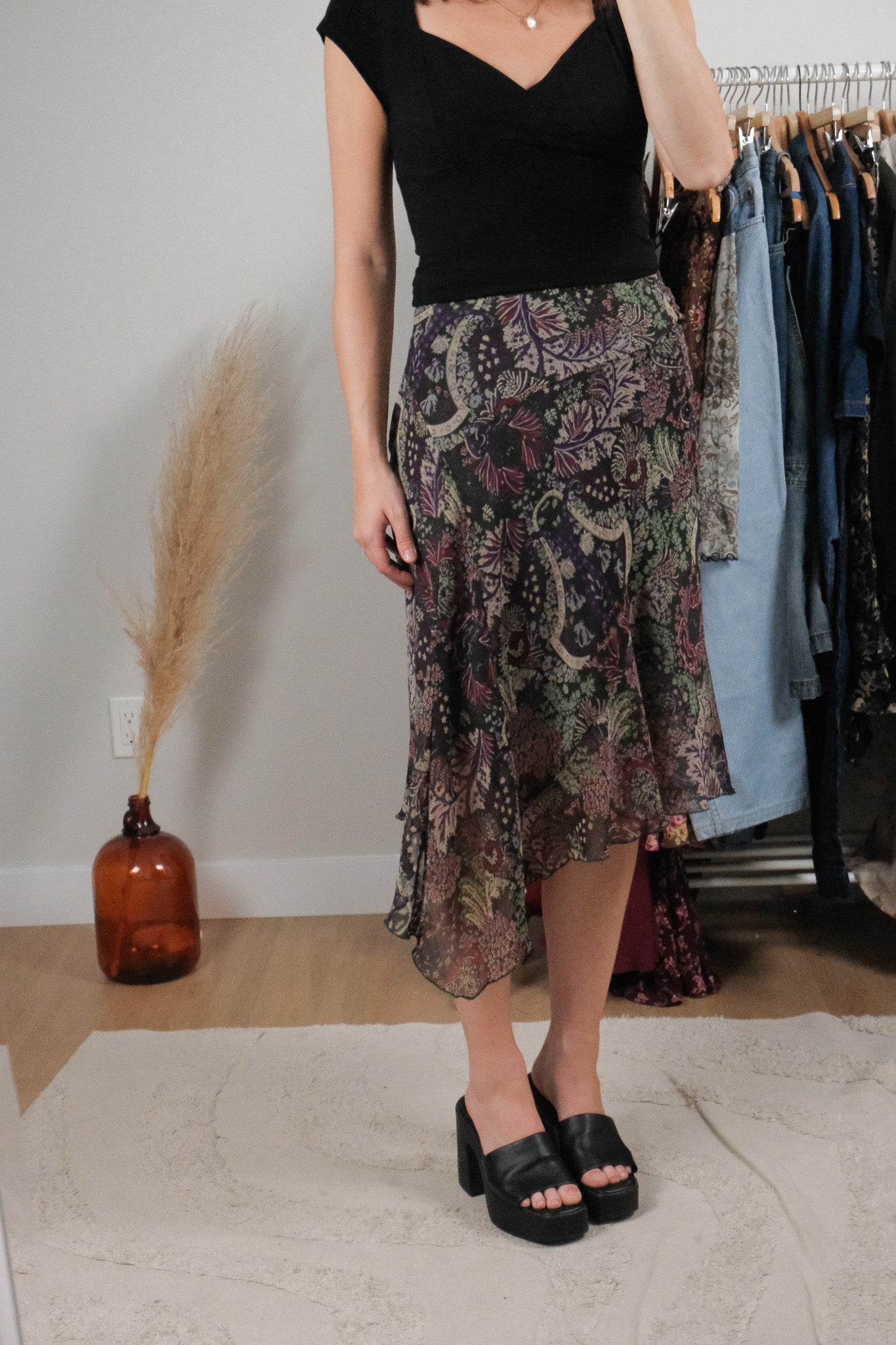 Vintage x Patterned Midi Skirt (6)