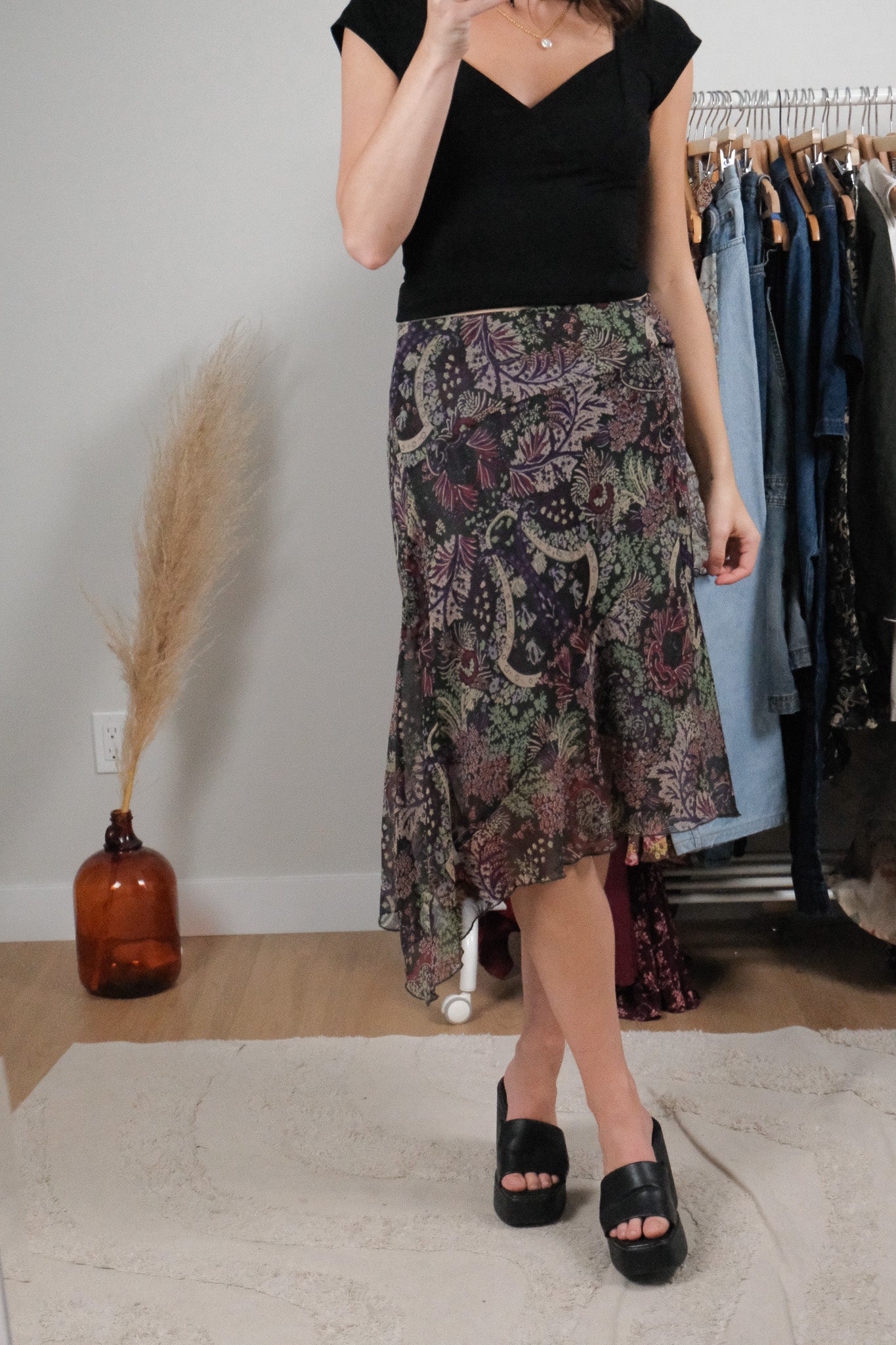 Vintage x Patterned Midi Skirt (6)
