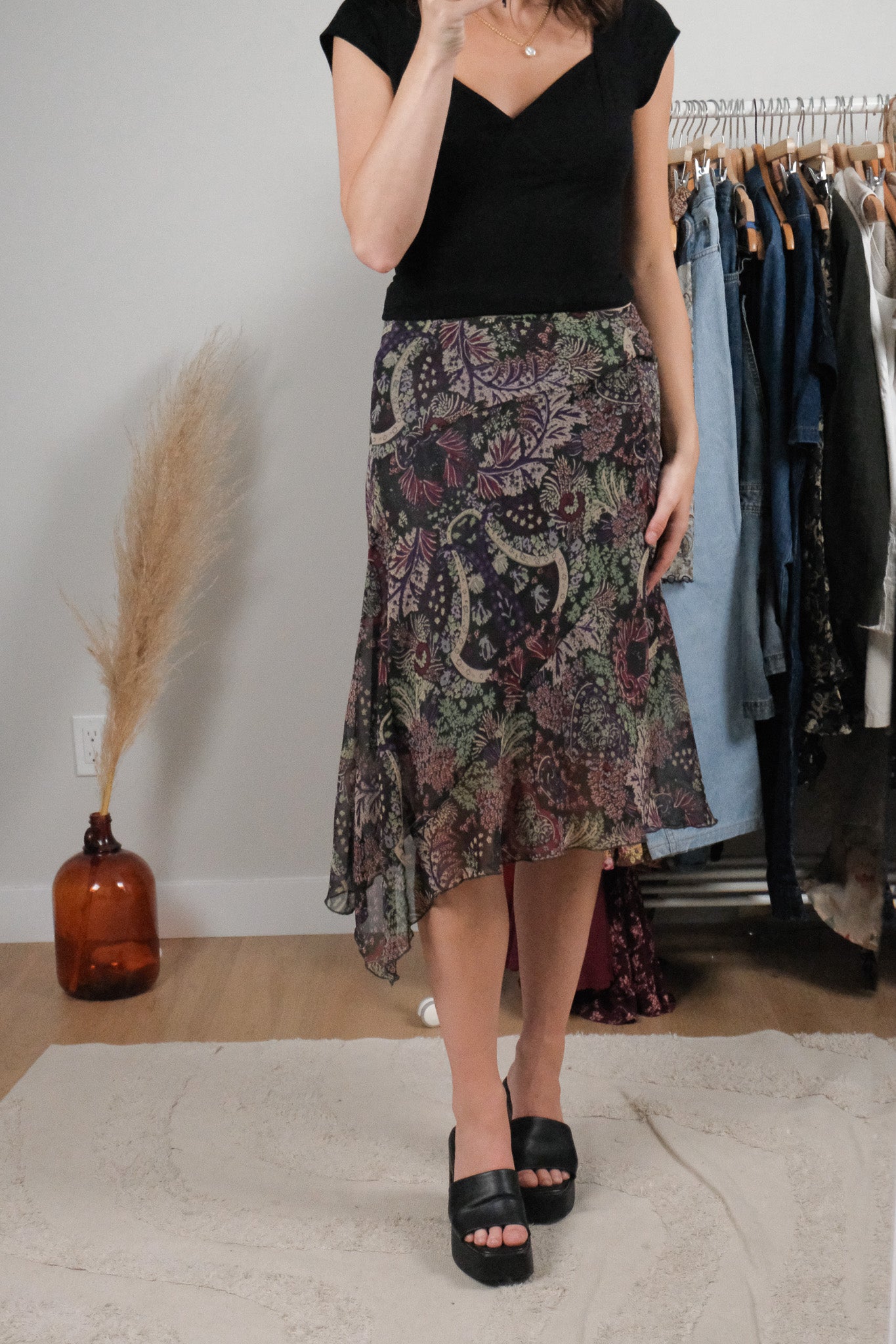 Vintage x Patterned Midi Skirt (6)