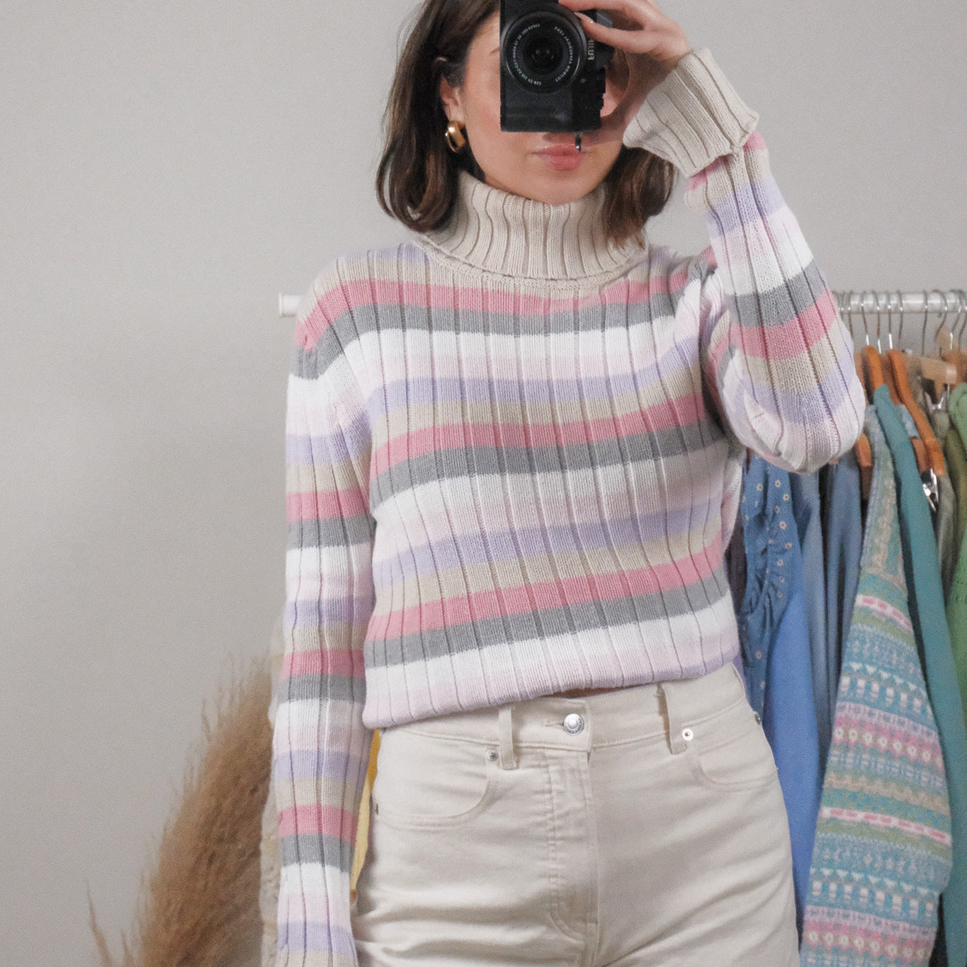 Vintage x Cotton Striped Turtleneck (M)