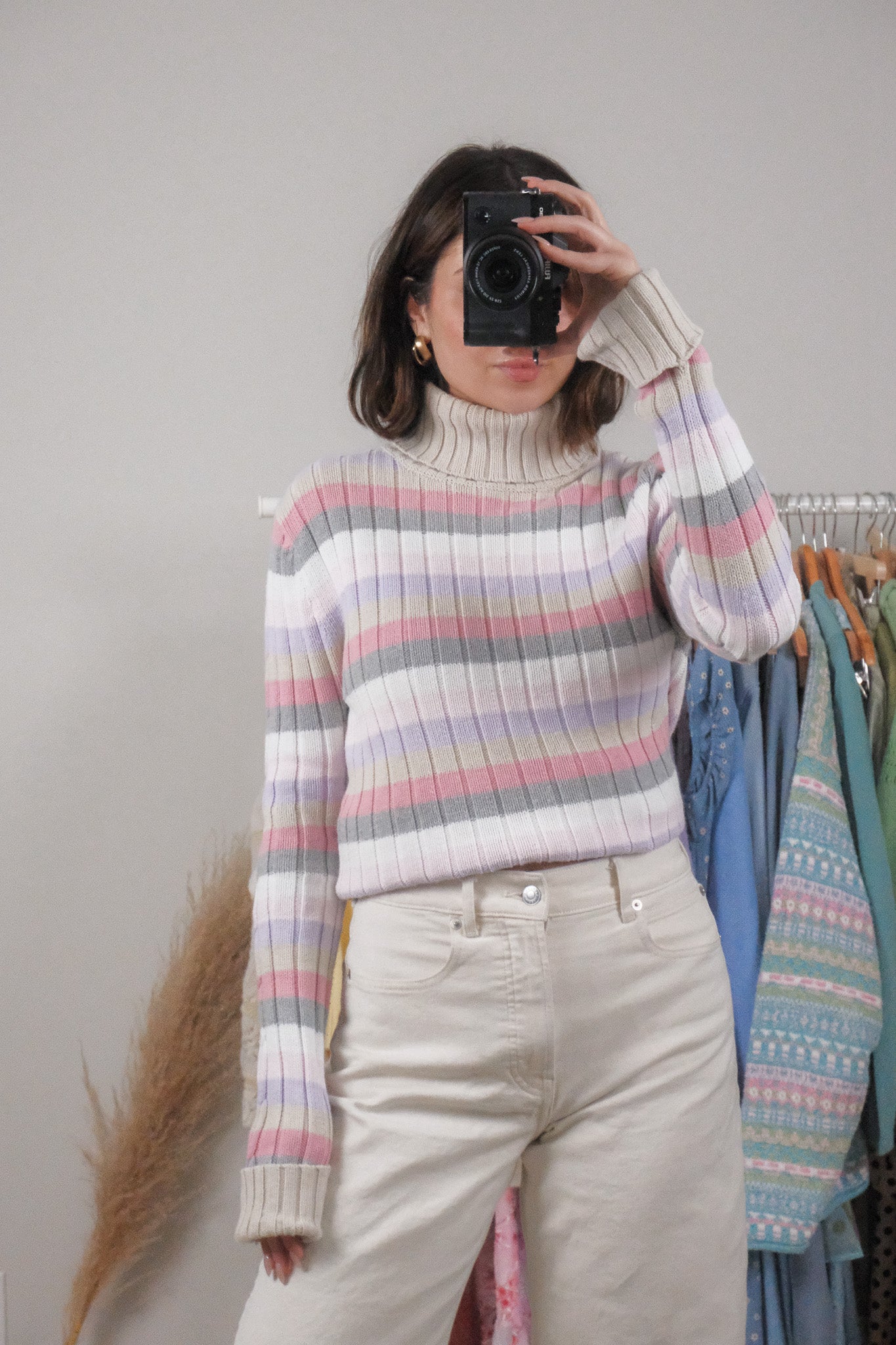 Vintage x Cotton Striped Turtleneck (M)