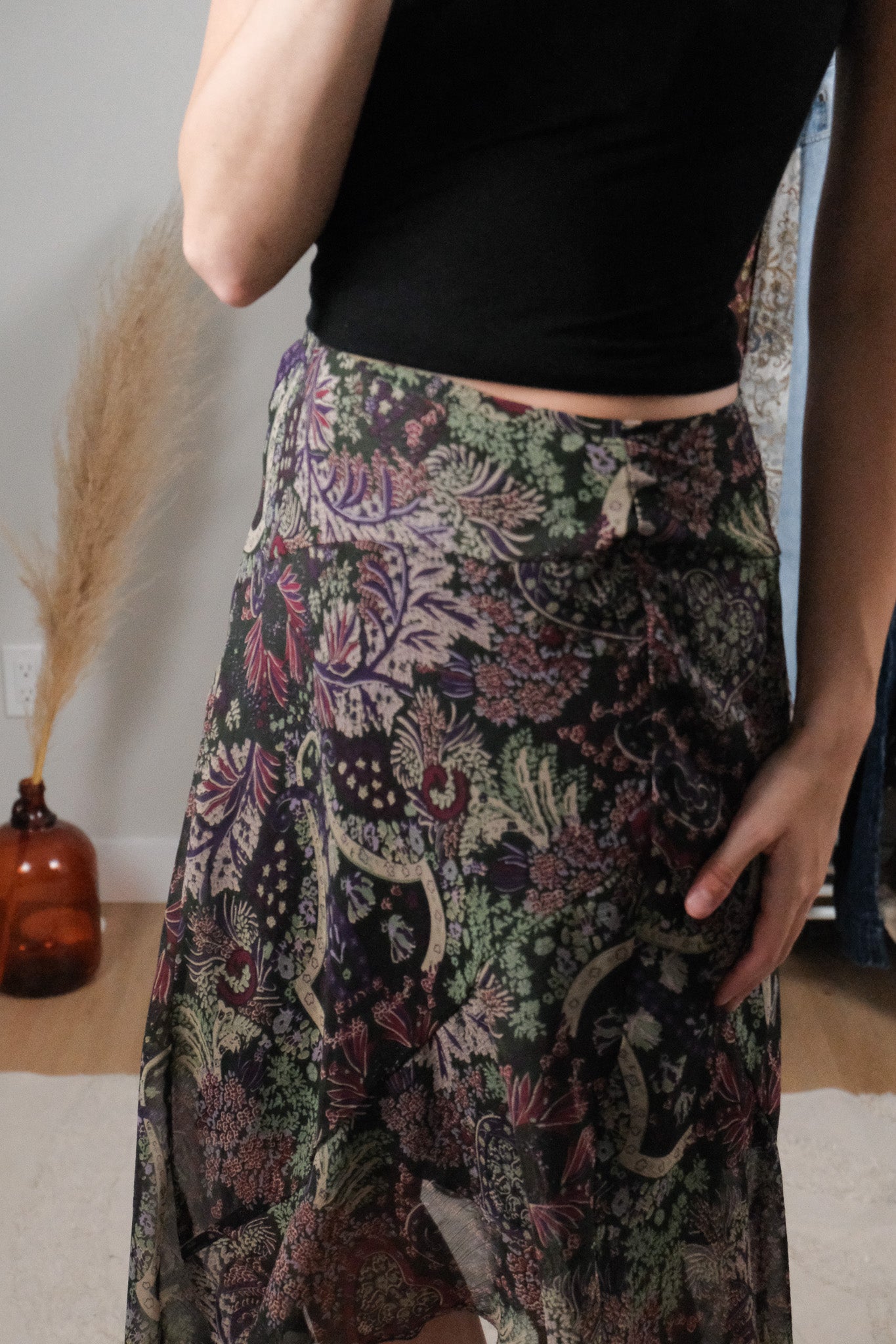 Vintage x Patterned Midi Skirt (6)