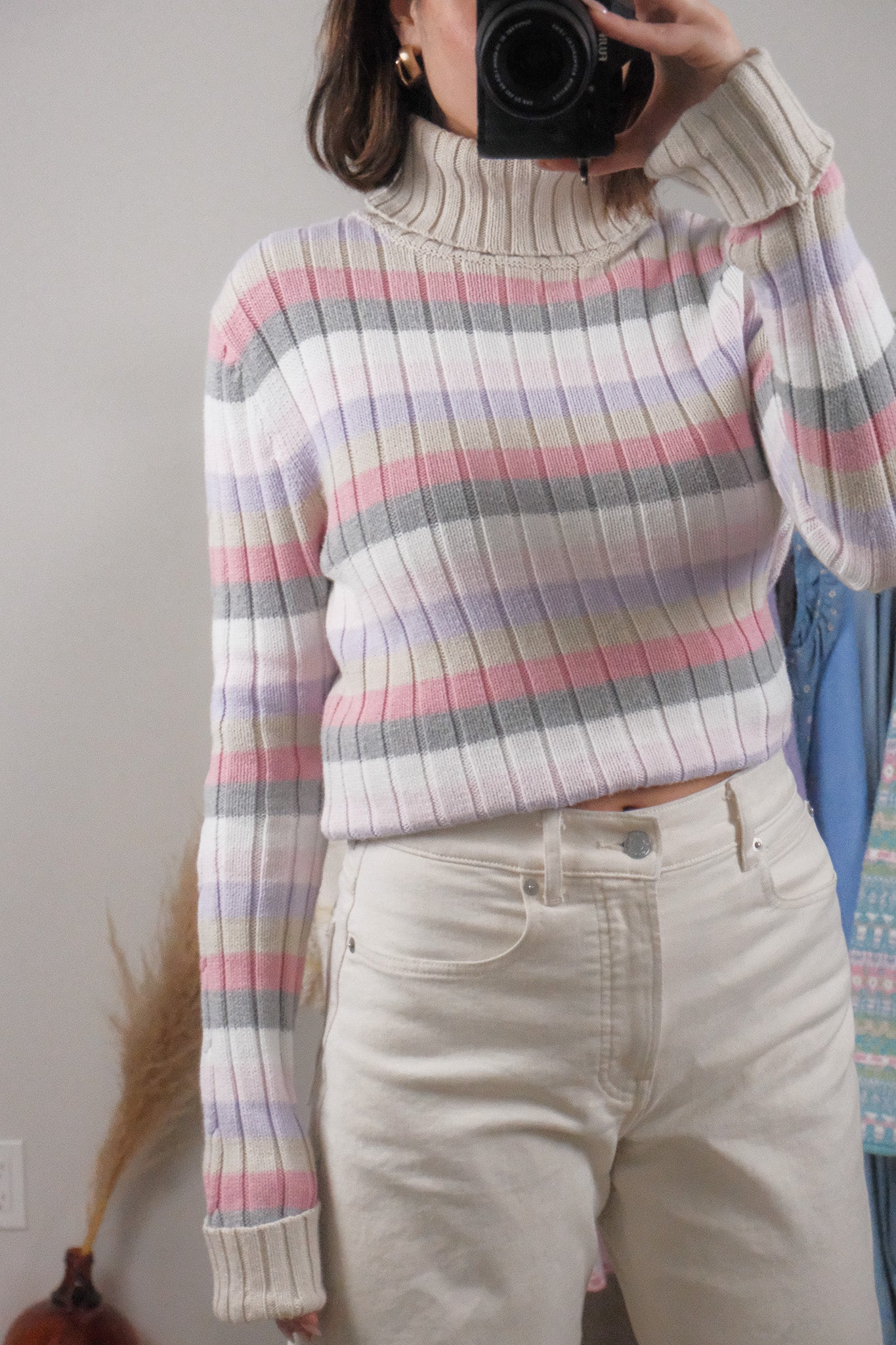 Vintage x Cotton Striped Turtleneck (M)