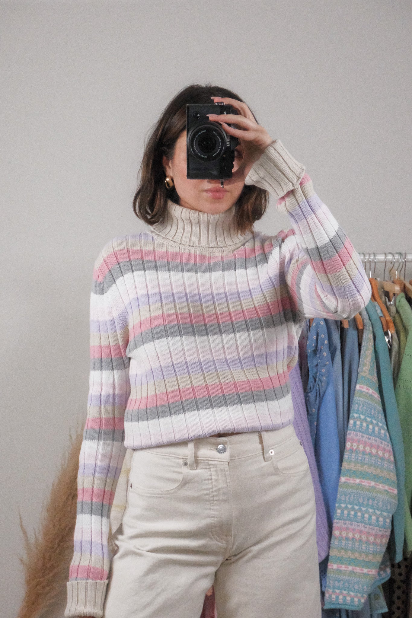 Vintage x Cotton Striped Turtleneck (M)