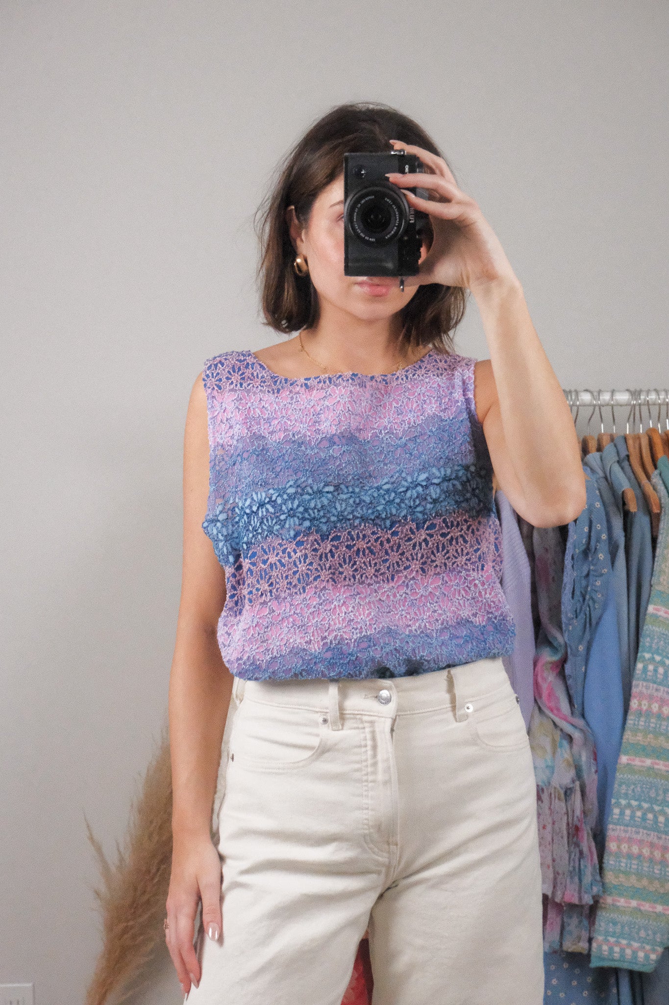 Vintage x Multicolour Lace Flower Tank (XL/XXL)