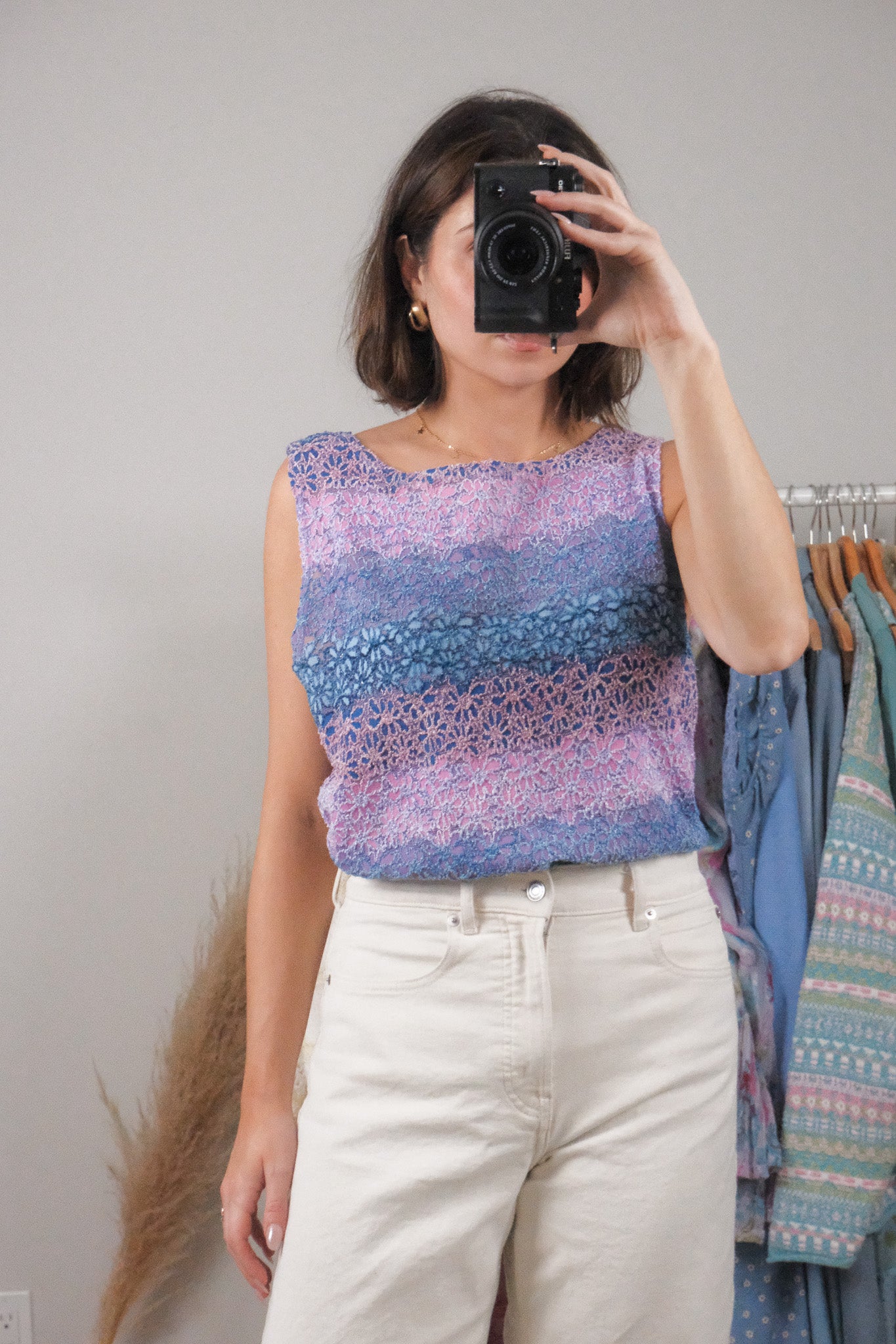 Vintage x Multicolour Lace Flower Tank (XL/XXL)