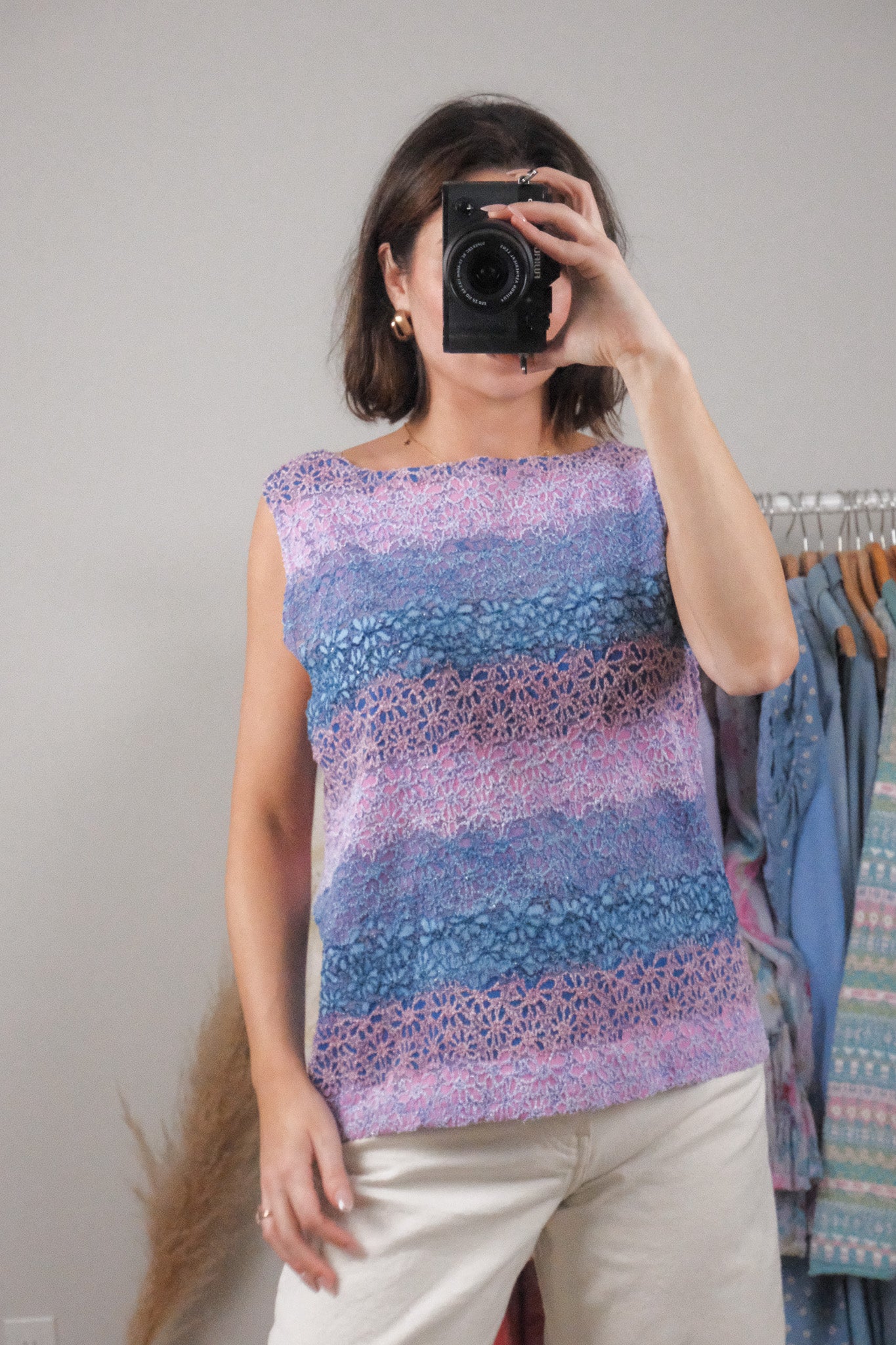 Vintage x Multicolour Lace Flower Tank (XL/XXL)