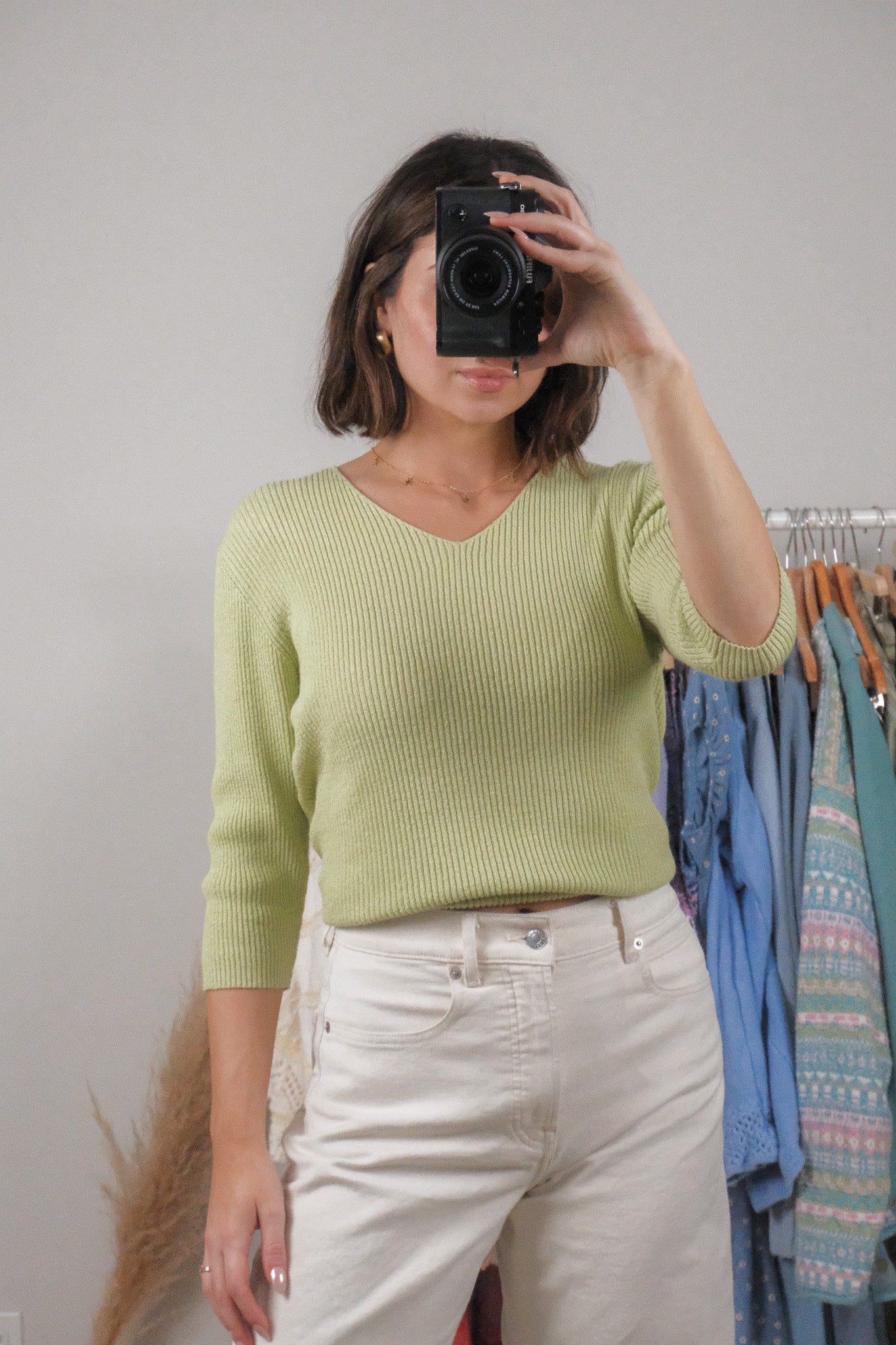 Vintage x Ribbed 3/4 Sleeve Top (M)