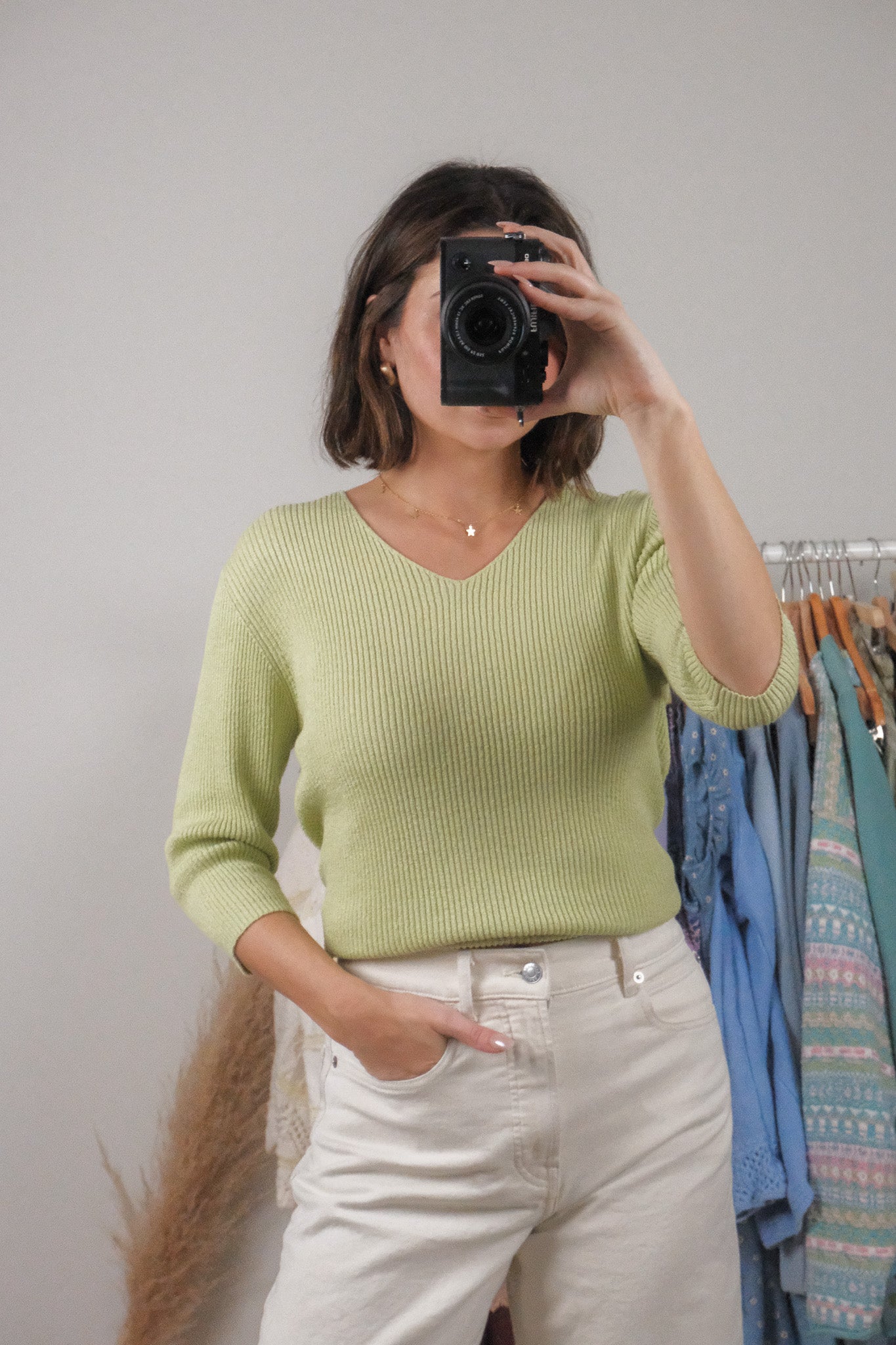 Vintage x Ribbed 3/4 Sleeve Top (M)