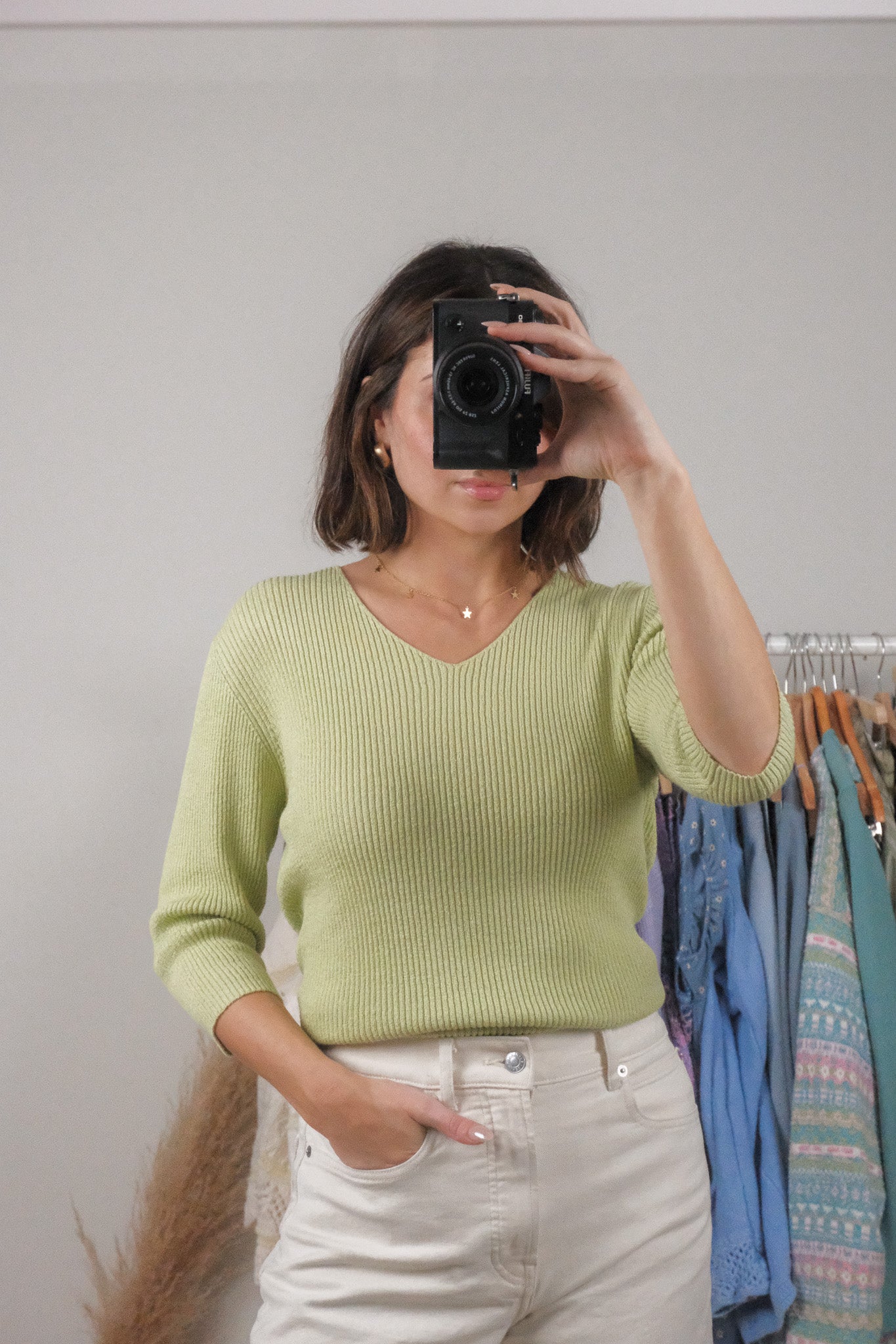 Vintage x Ribbed 3/4 Sleeve Top (M)