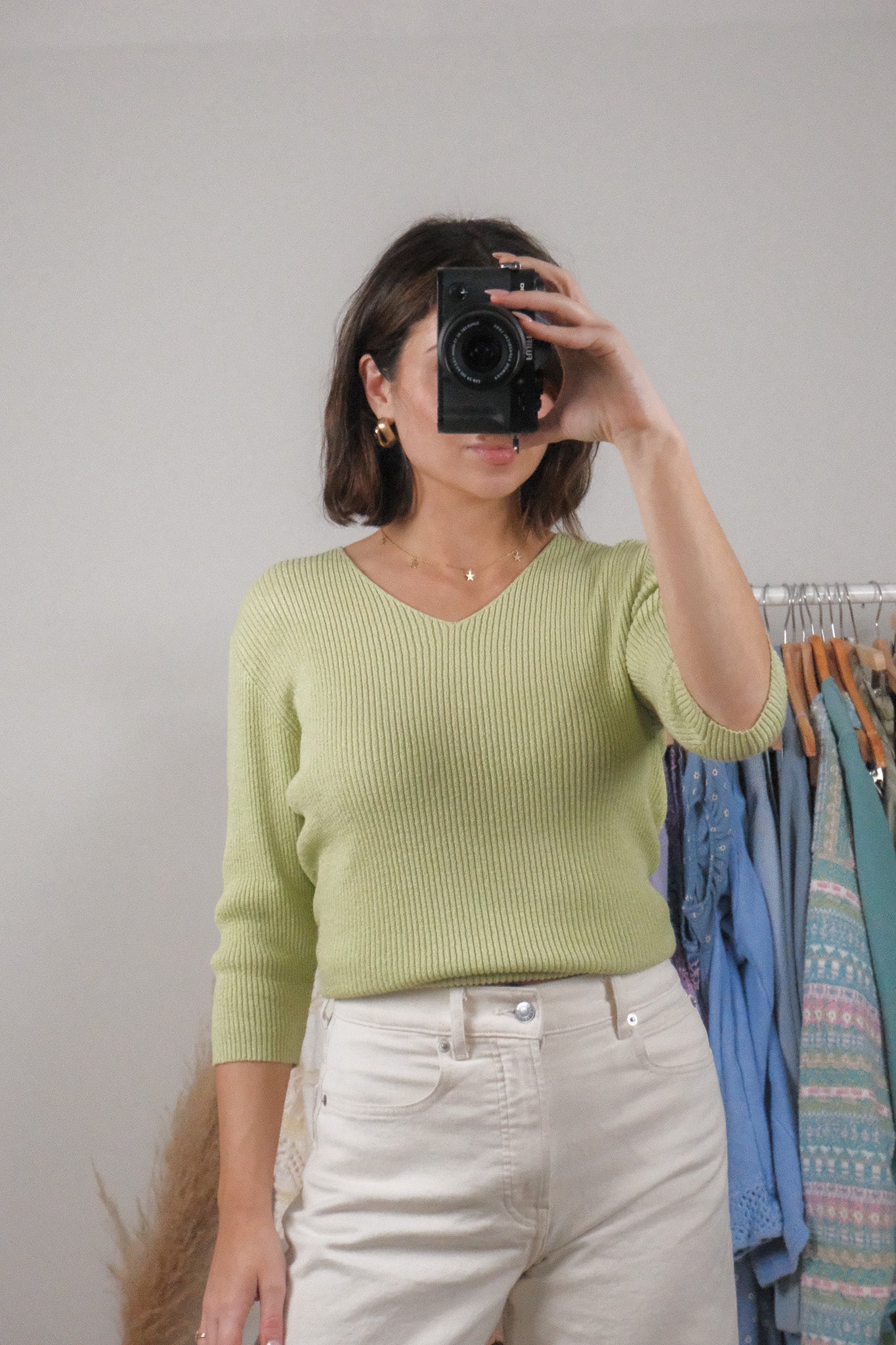 Vintage x Ribbed 3/4 Sleeve Top (M)