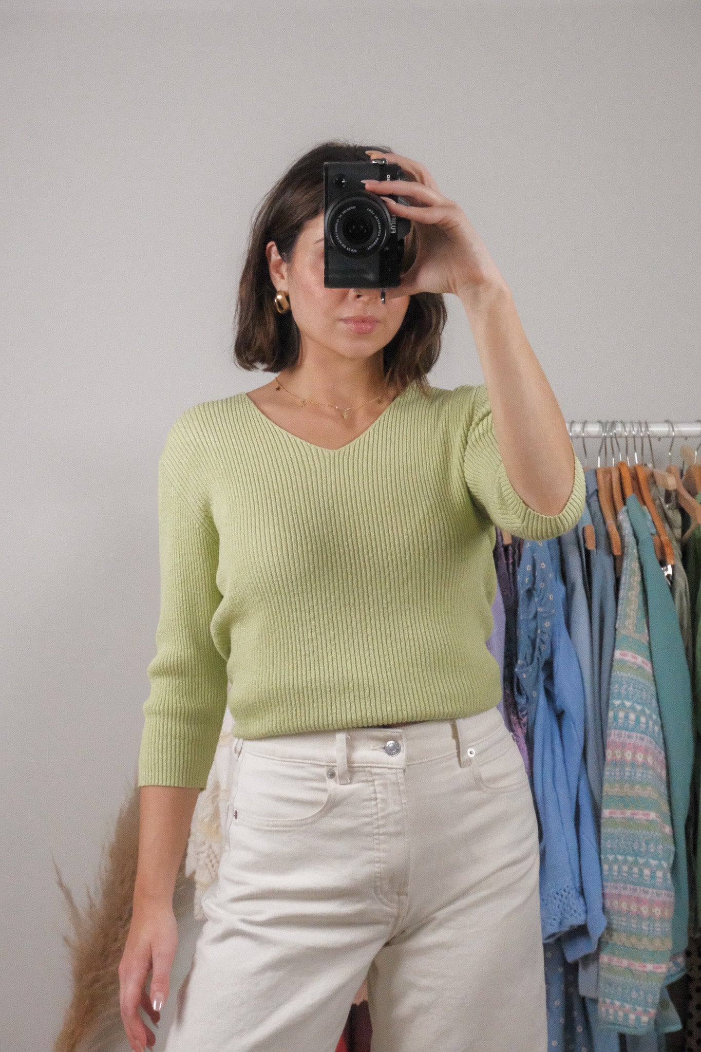 Vintage x Ribbed 3/4 Sleeve Top (M)