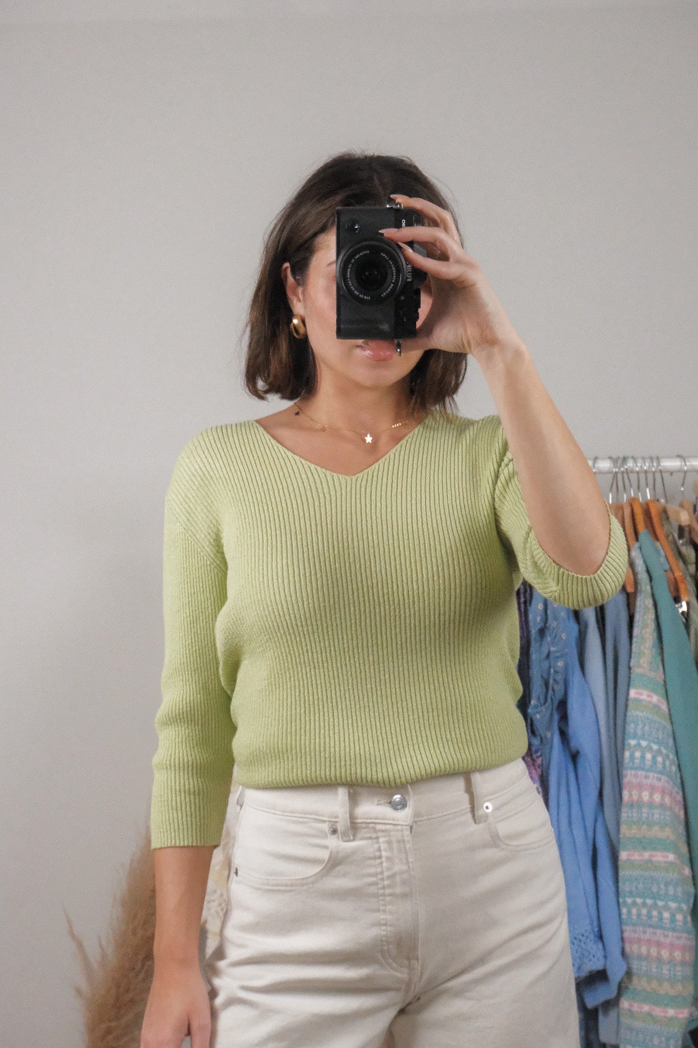 Vintage x Ribbed 3/4 Sleeve Top (M)