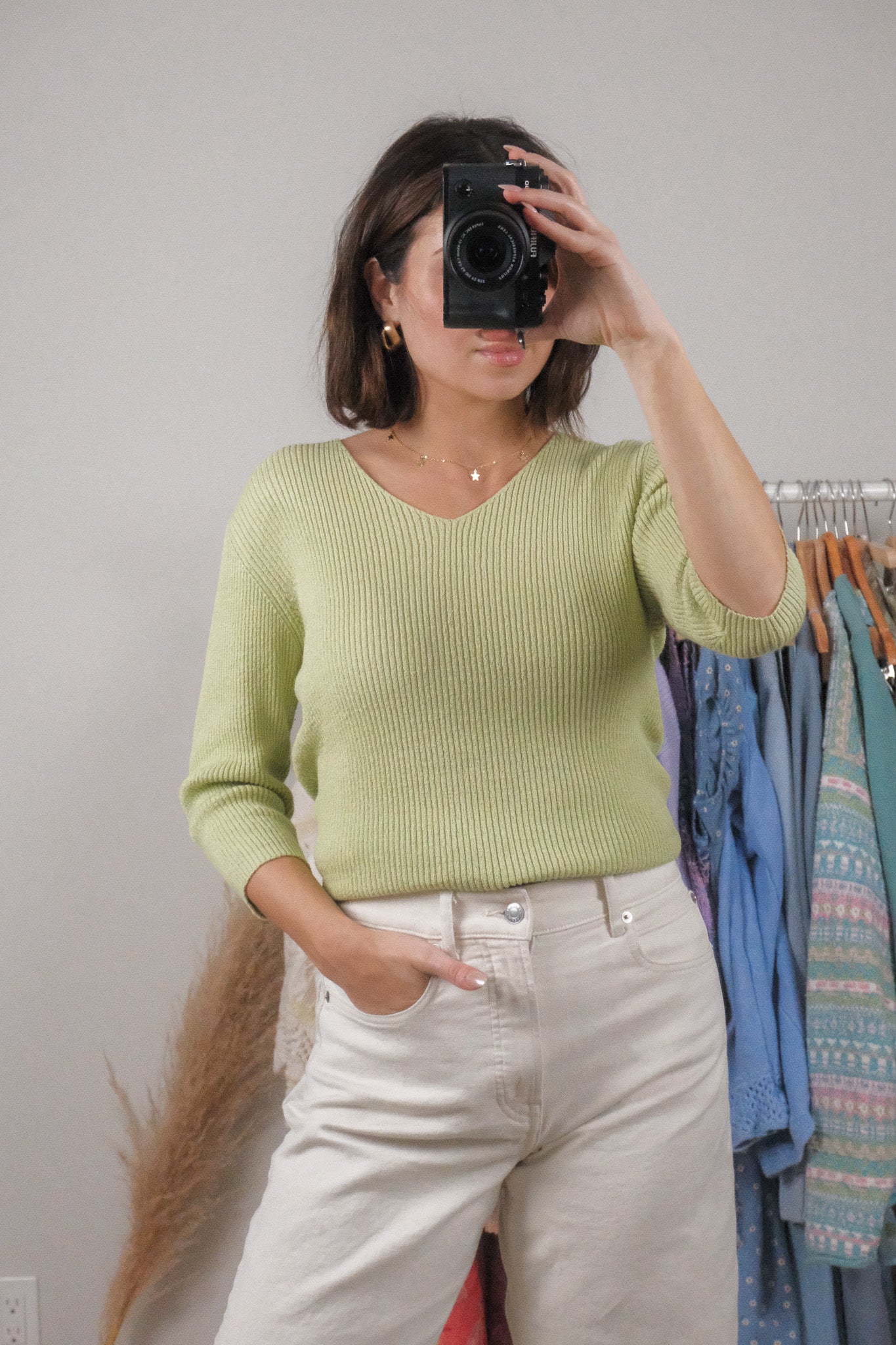 Vintage x Ribbed 3/4 Sleeve Top (M)