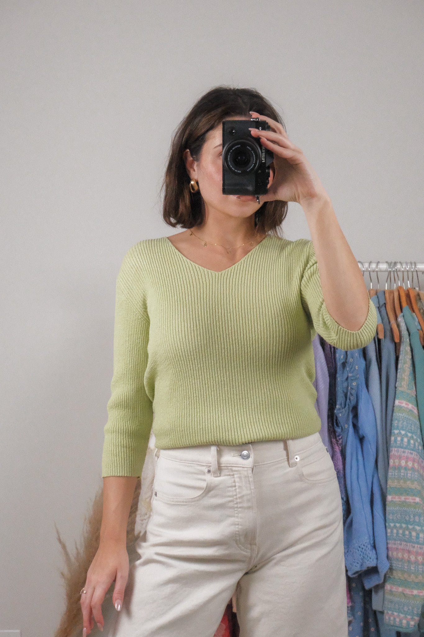 Vintage x Ribbed 3/4 Sleeve Top (M)
