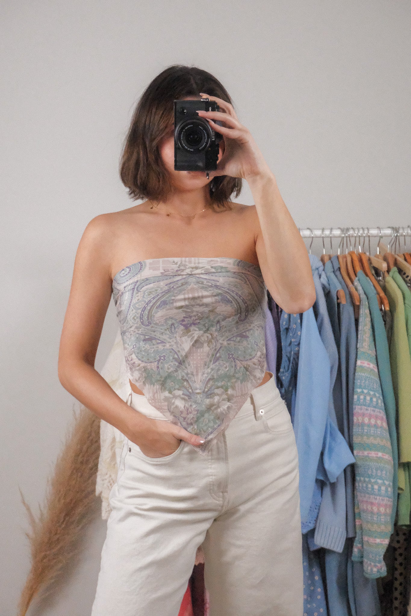 Made in Japan x Vintage x Silk Patterned Scarf