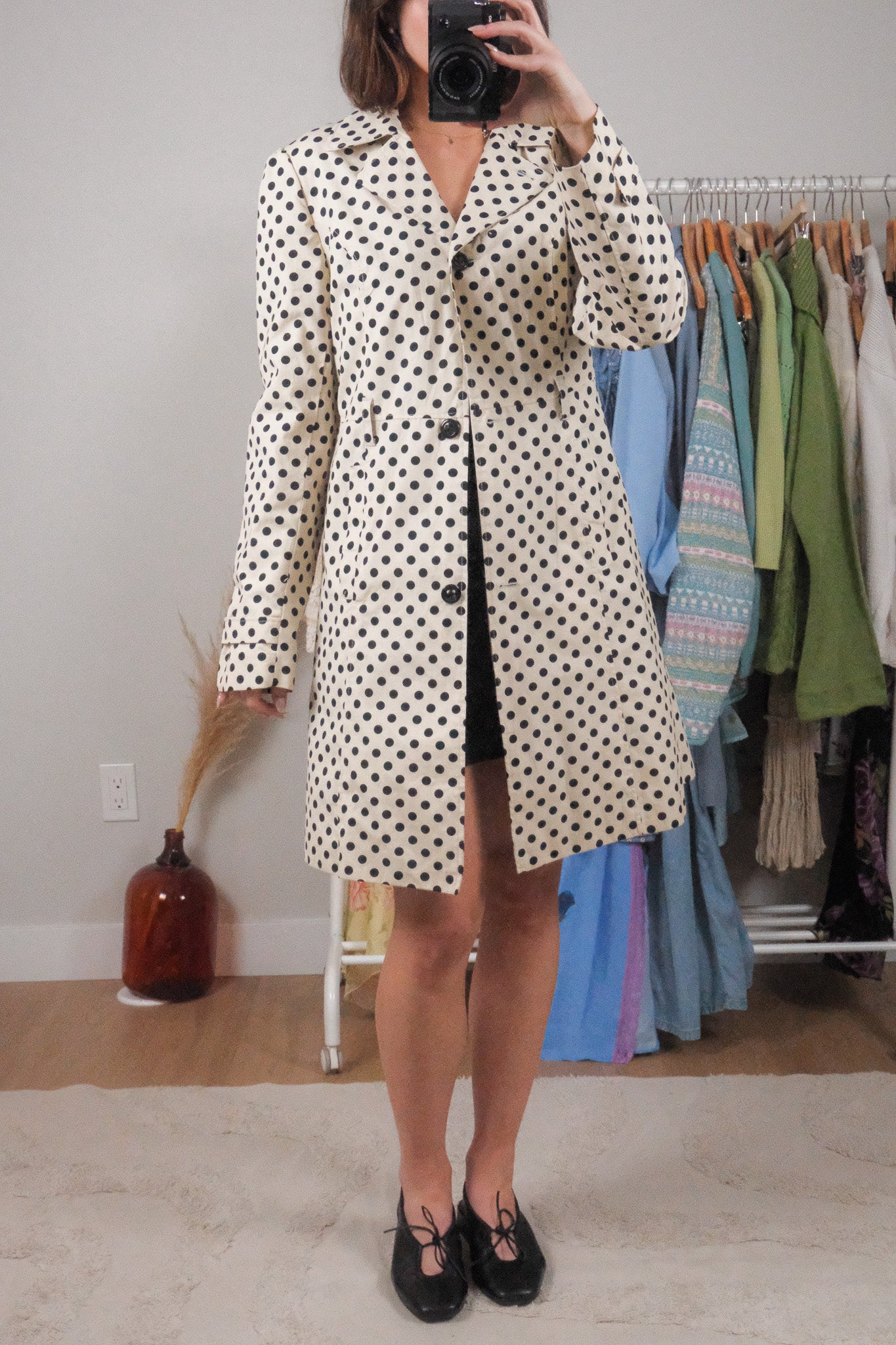 Vintage x Cotton Polka Dot Trench (S)