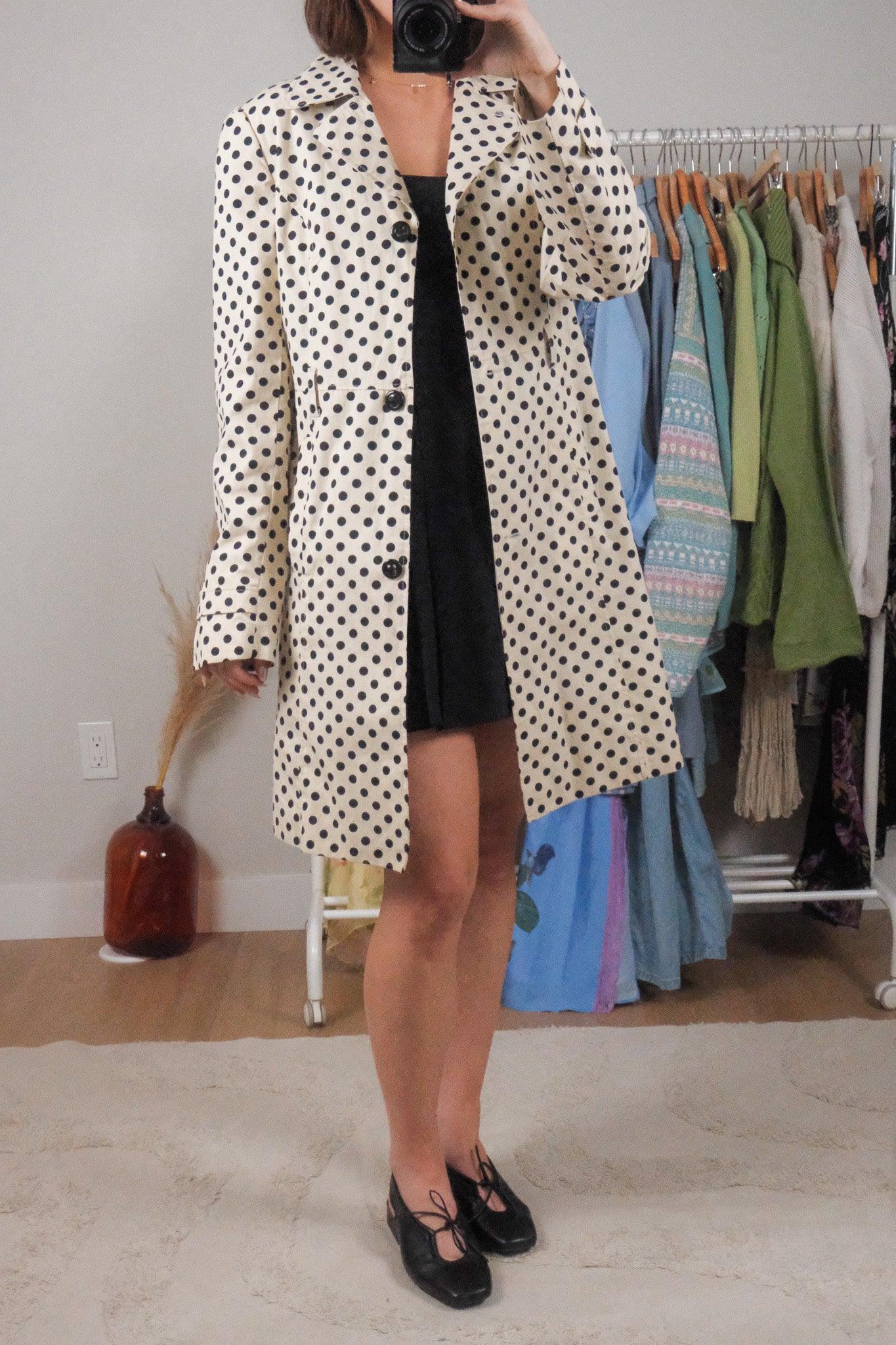 Vintage x Cotton Polka Dot Trench (S)