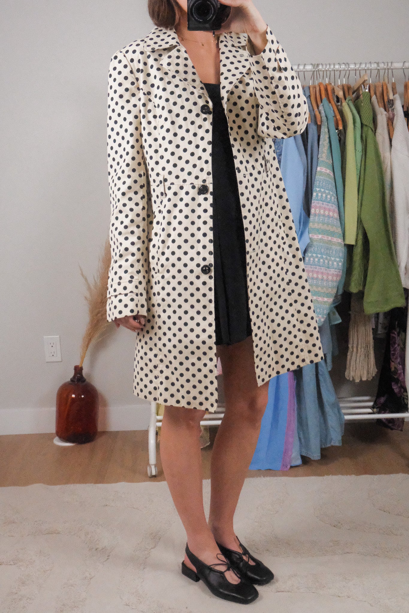 Vintage x Cotton Polka Dot Trench (S)