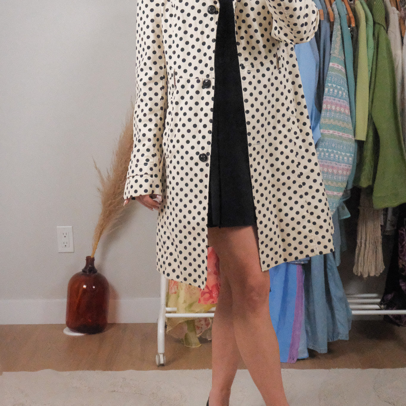 Vintage x Cotton Polka Dot Trench (S)