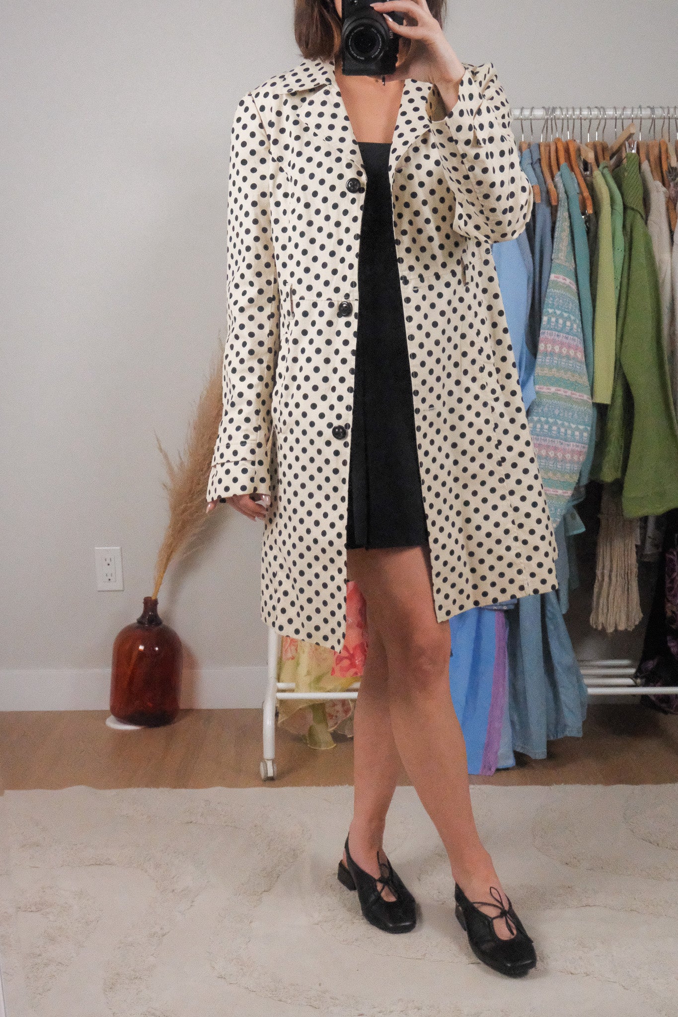 Vintage x Cotton Polka Dot Trench (S)