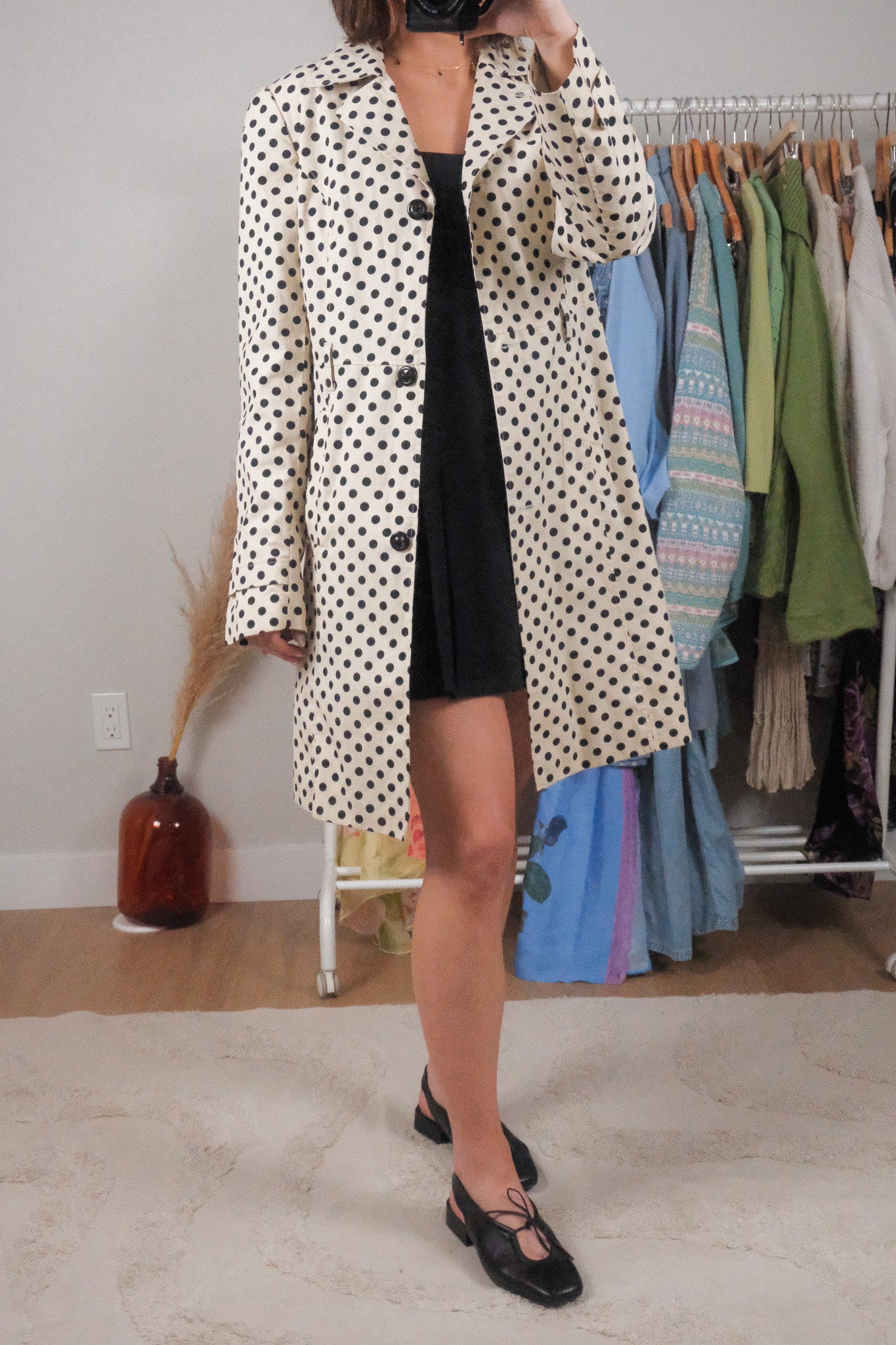 Vintage x Cotton Polka Dot Trench (S)