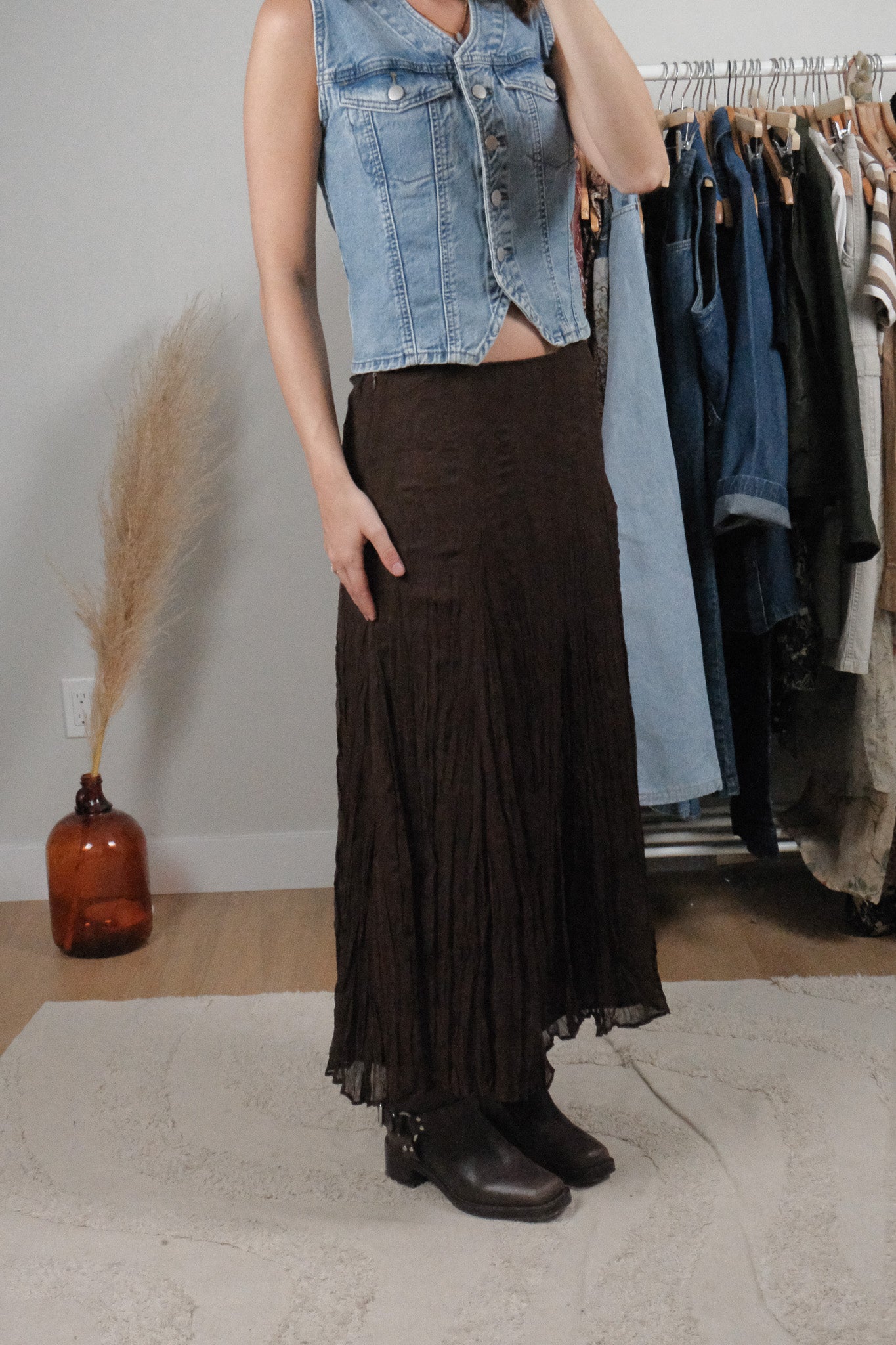 Vintage x Crinkle Chiffon Maxi Skirt (10)
