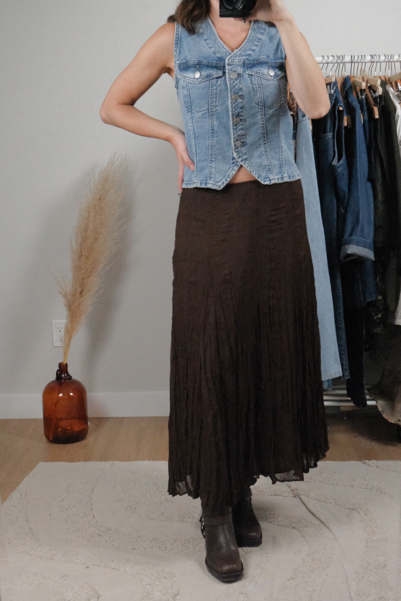 Vintage x Crinkle Chiffon Maxi Skirt (10)