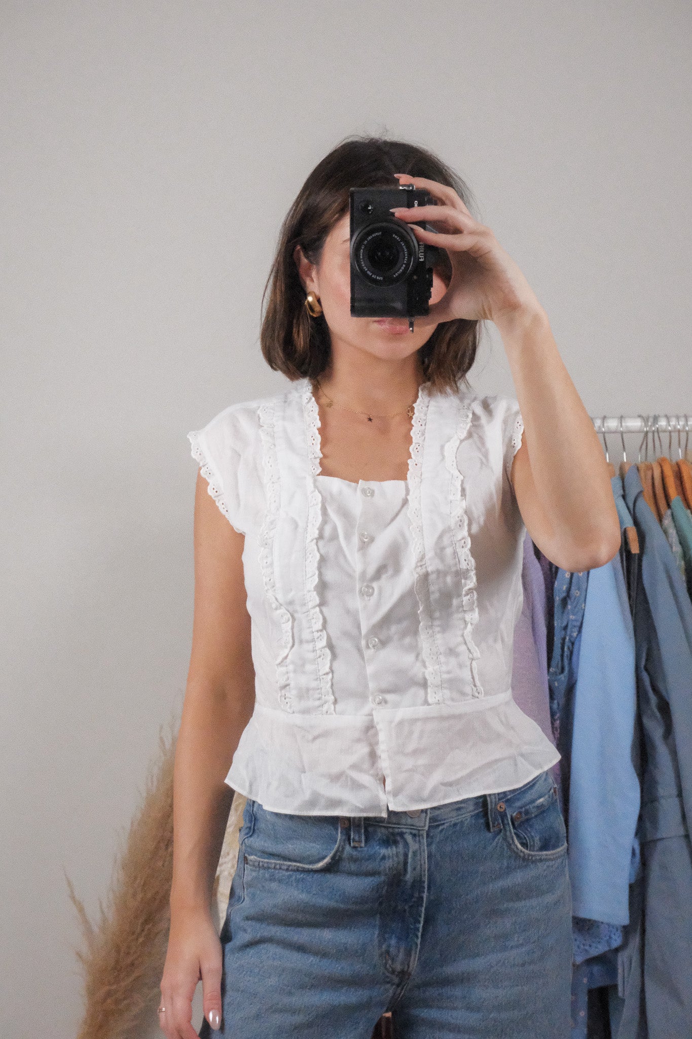 Vintage x 1970s Cotton Eyelet Tank (S/M)