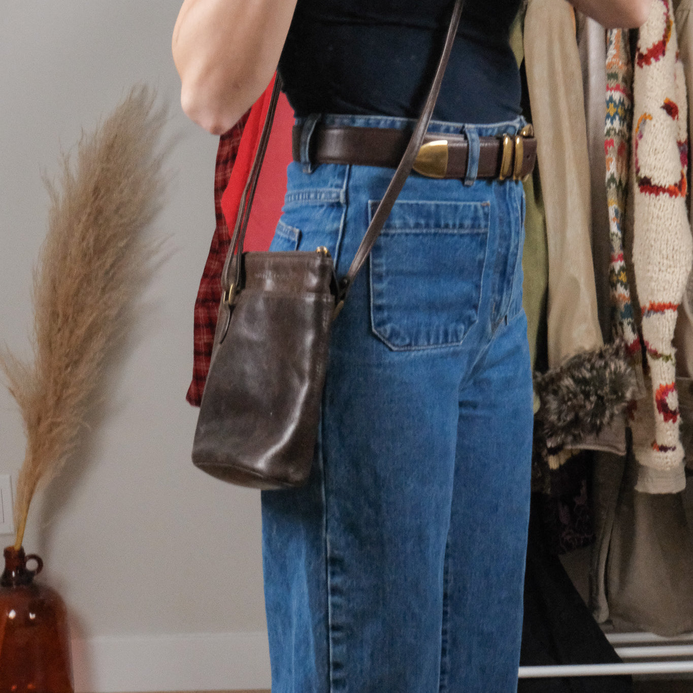 Vintage x Derek Alexander Leather Cross Body Purse