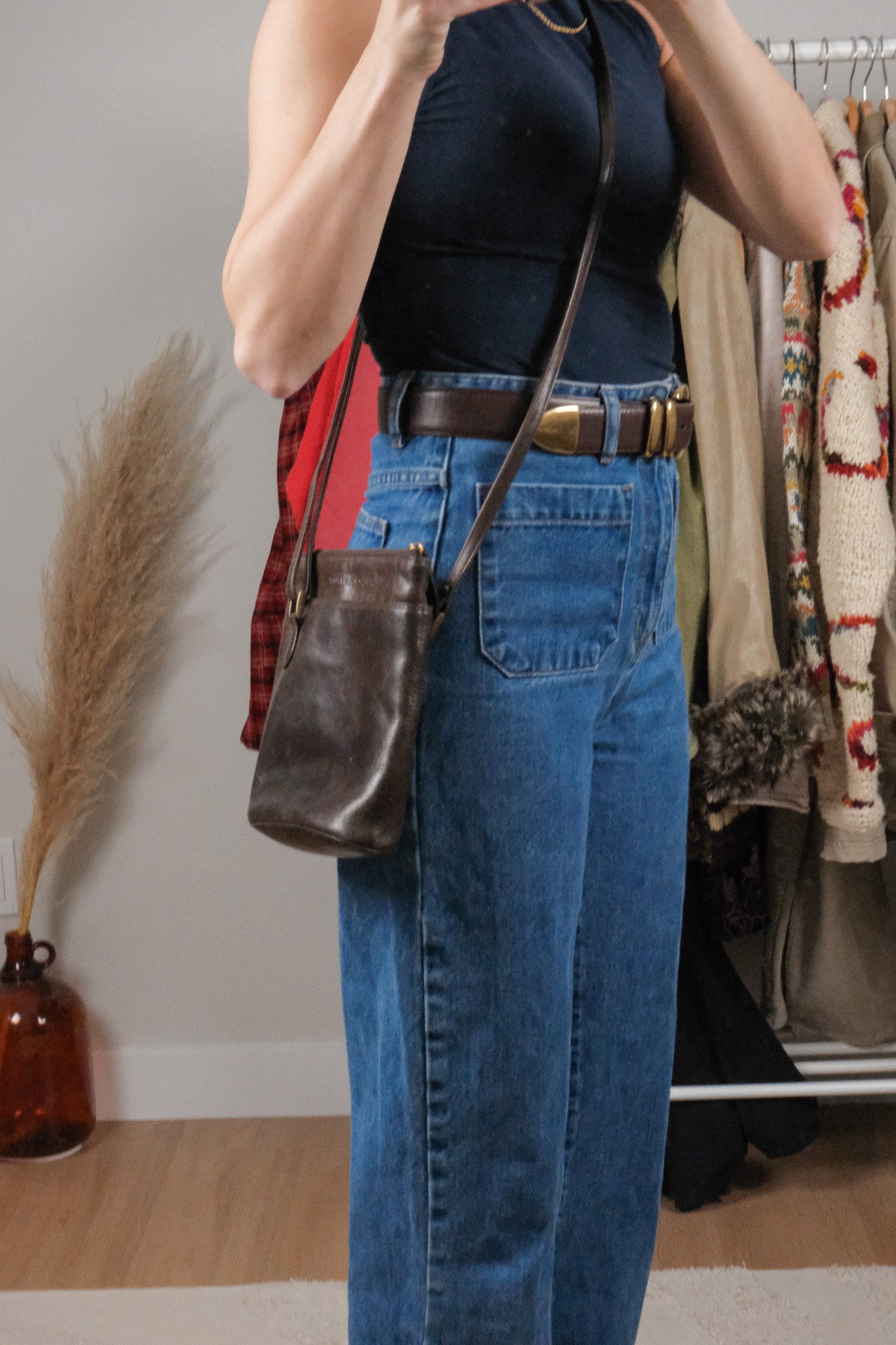 Vintage x Derek Alexander Leather Cross Body Purse