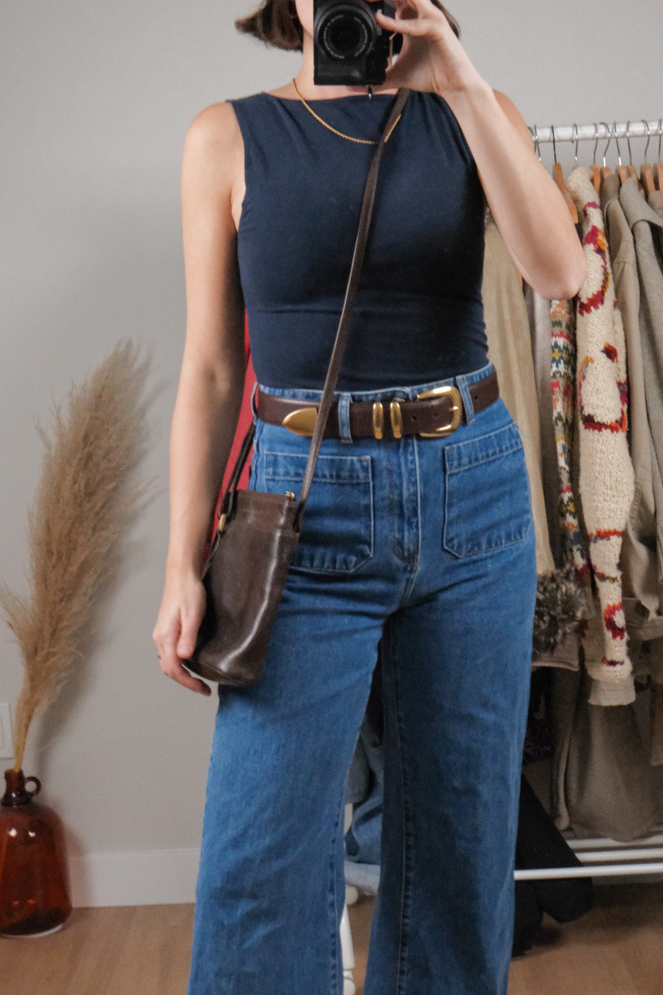 Vintage x Derek Alexander Leather Cross Body Purse