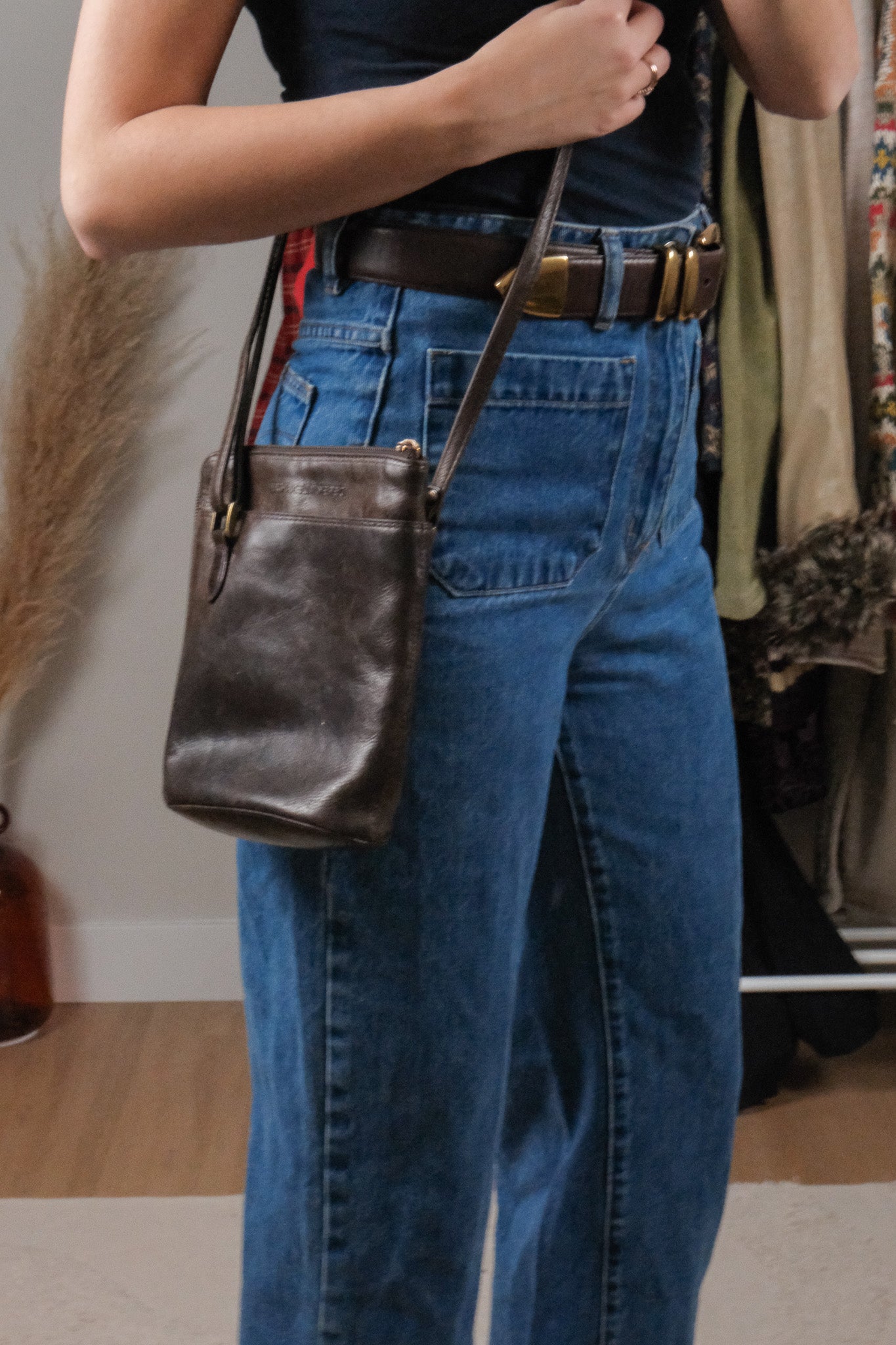 Vintage x Derek Alexander Leather Cross Body Purse