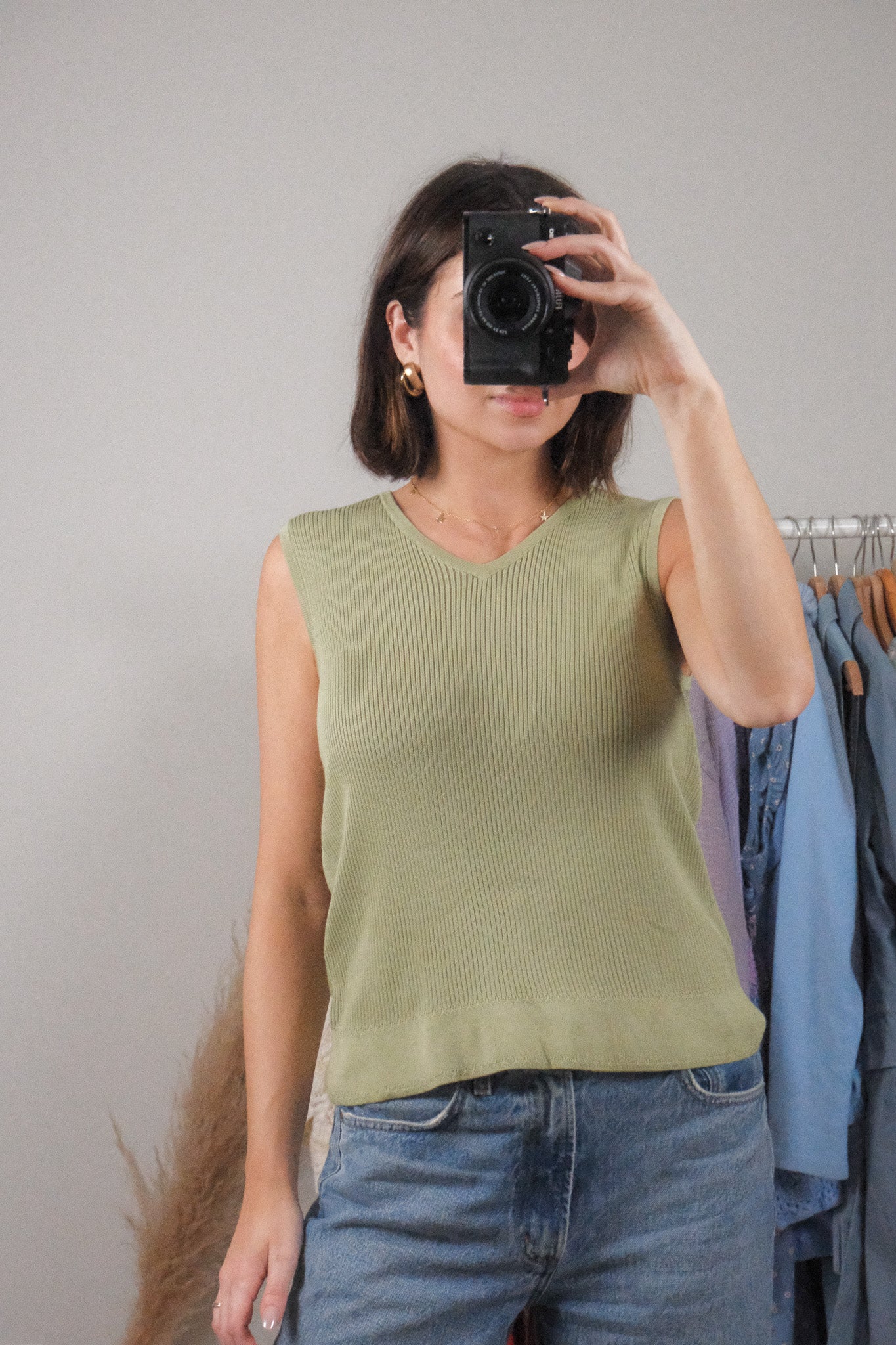 Vintage x 100% Silk Ribbed Tank (M/L)