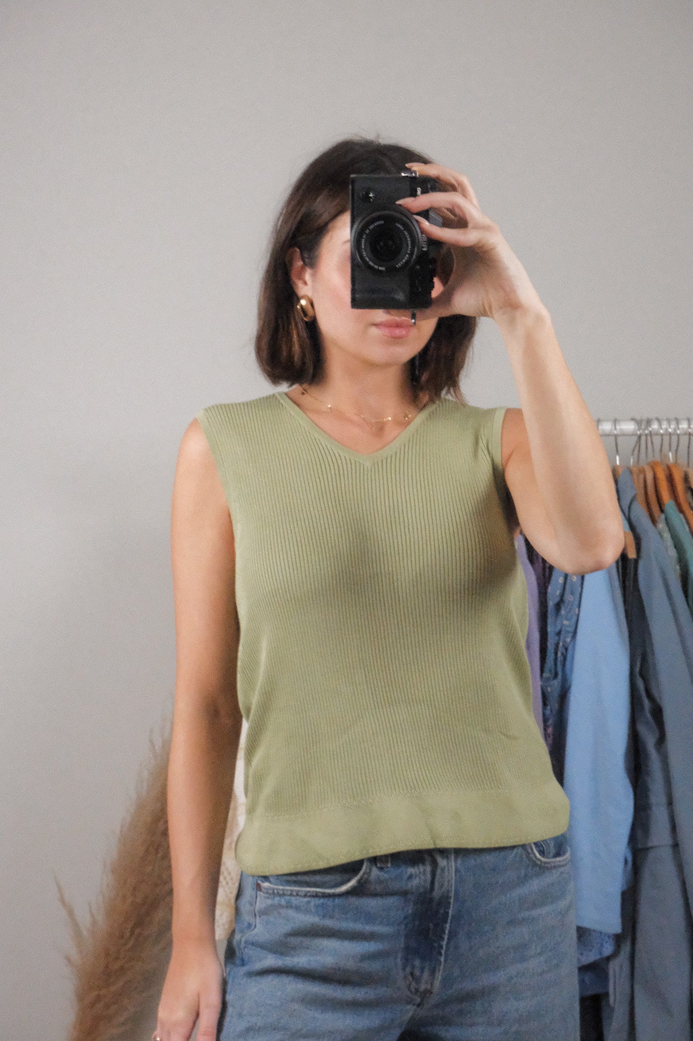 Vintage x 100% Silk Ribbed Tank (M/L)