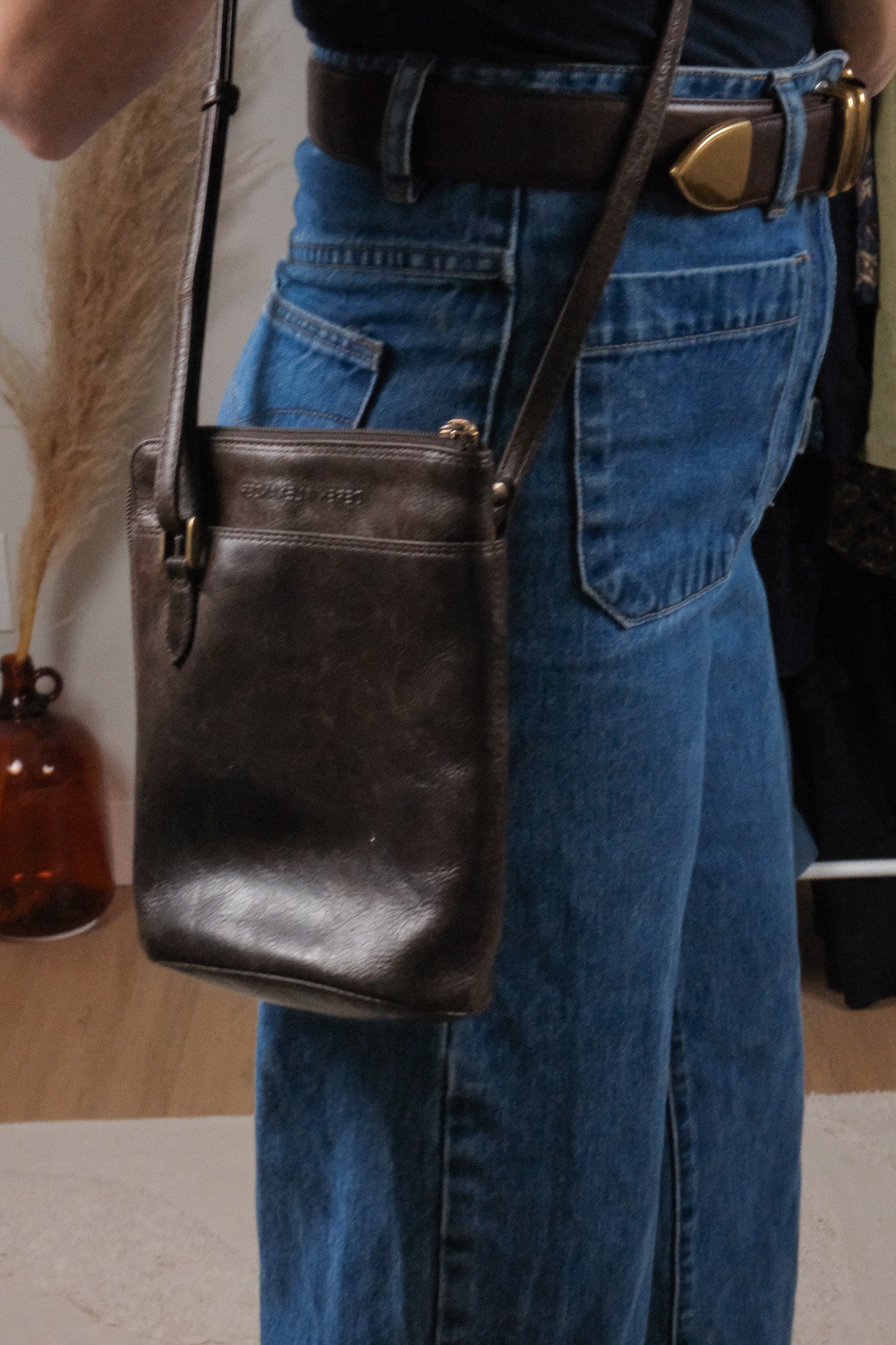 Vintage x Derek Alexander Leather Cross Body Purse