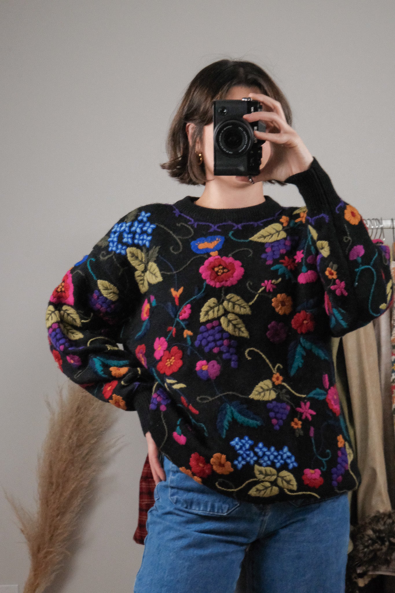 Vintage x Danier x Wool Embroidered Floral Knit (M)