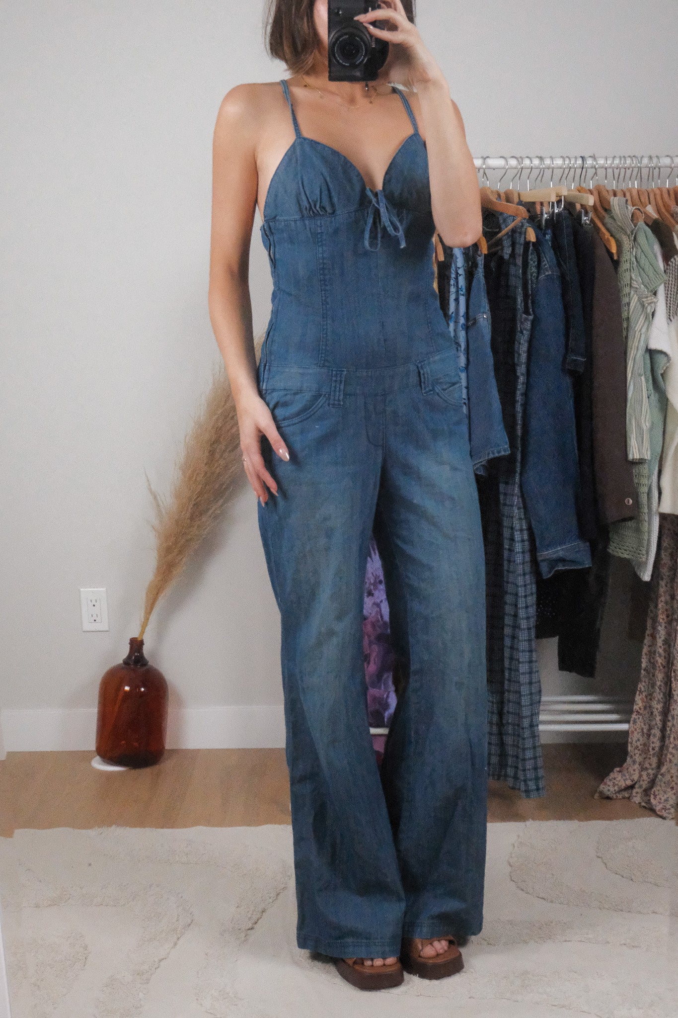 Vintage x Flare Denim Jumpsuit (6)