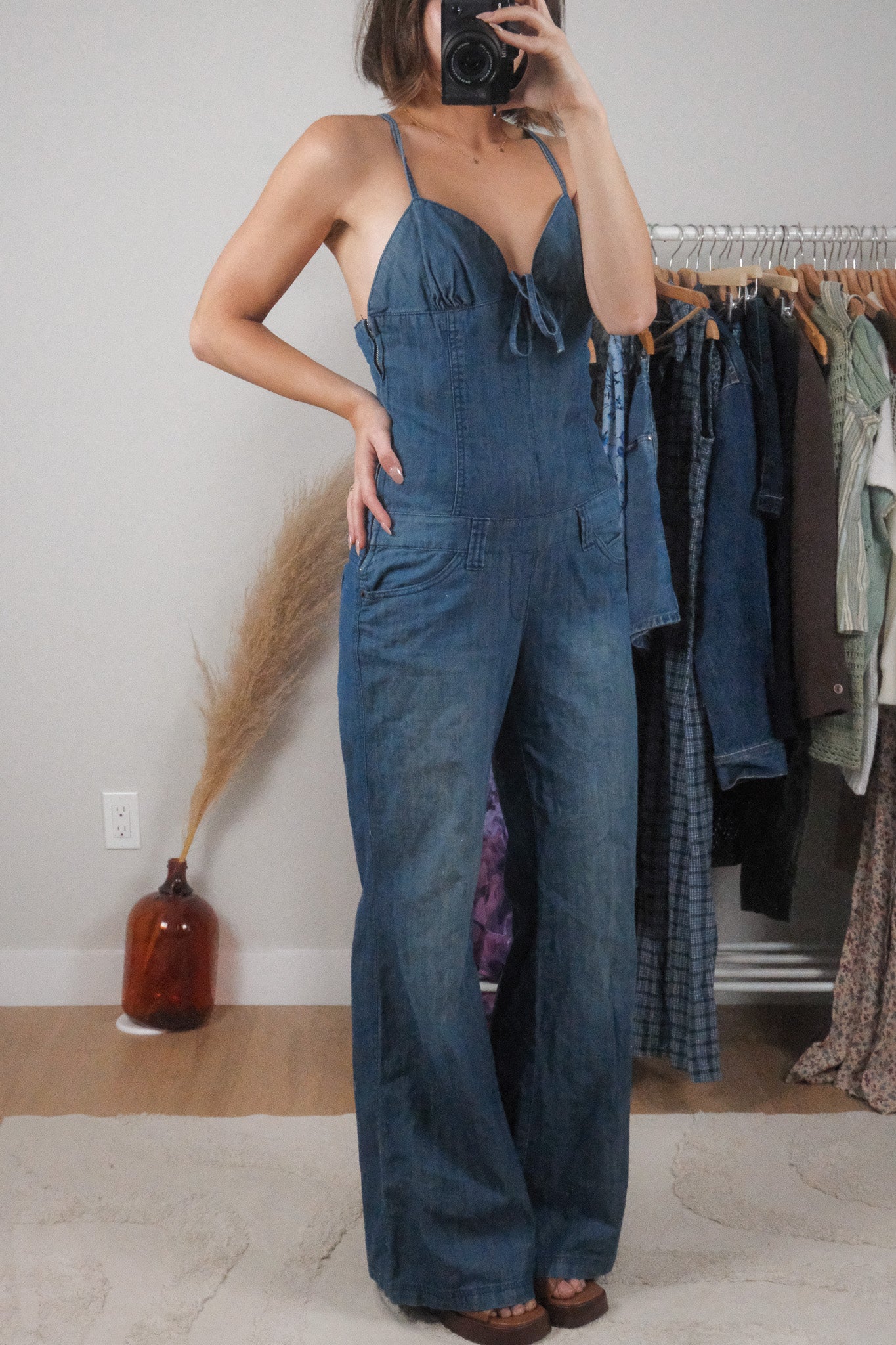 Vintage x Flare Denim Jumpsuit (6)