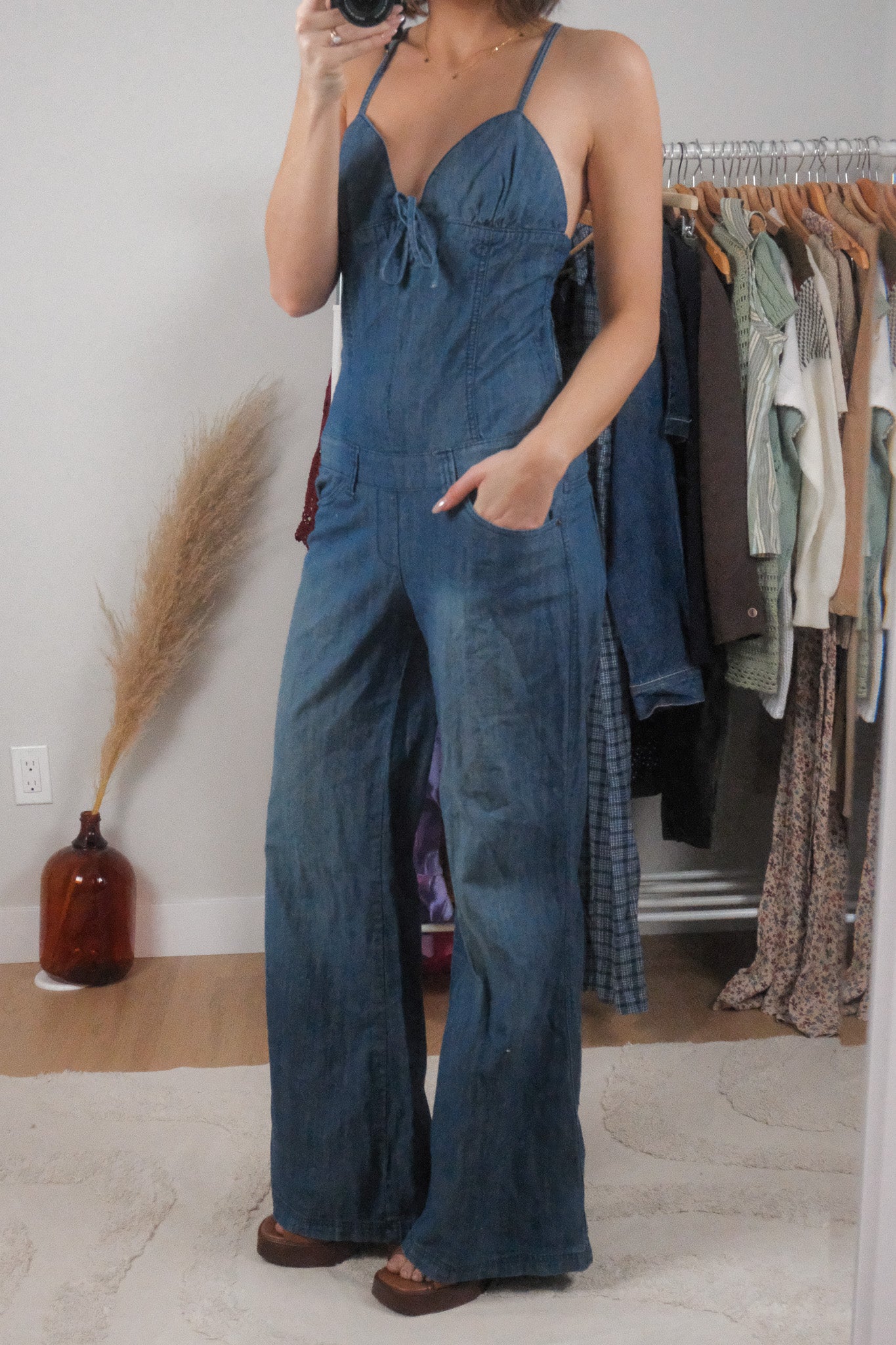 Vintage x Flare Denim Jumpsuit (6)