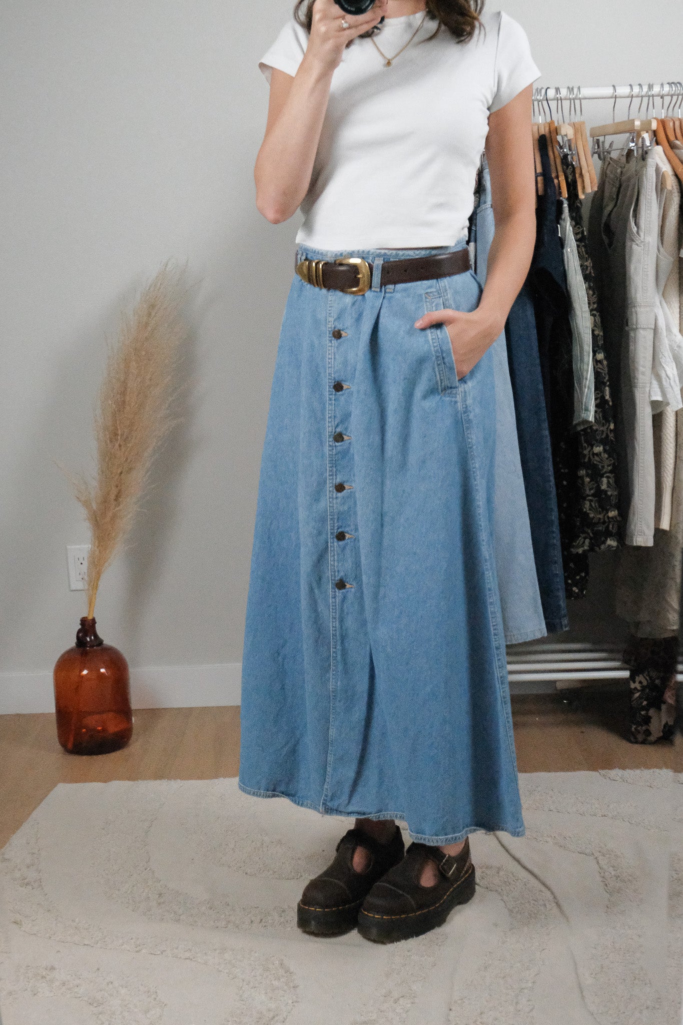 Made in Canada x Vintage x Denim Maxi Skirt (14)
