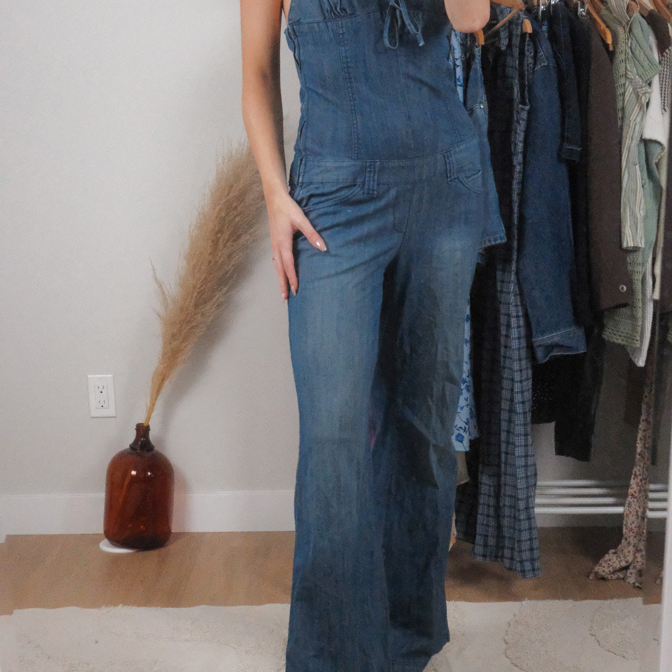 Vintage x Flare Denim Jumpsuit (6)